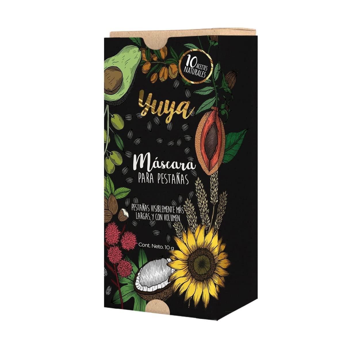 Máscara Yuya Para Pestañas Largas Y Voluminosas, Libres De Crueldad Animal, Con Aceite Natural - Venta Internacional.