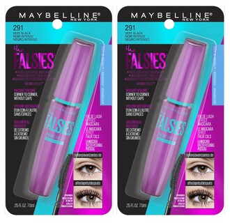 Foto 2 | Máscara Maybelline Volum' Express Falsies Impermeables, Paquete De 2 - Venta Internacional.