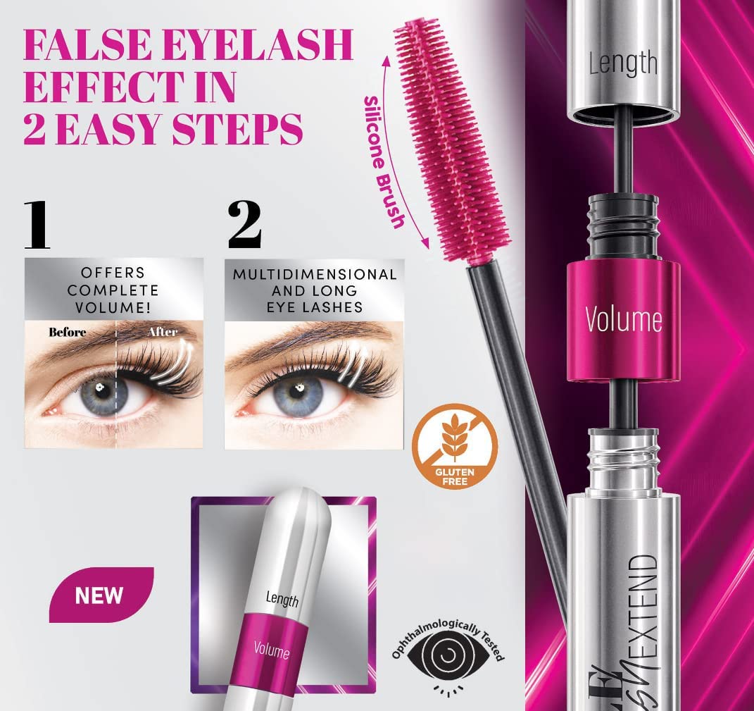 Foto 5 pulgar | Máscara Farmasi Double Lash Extend Eyelash, 12 Ml, Color Negro - Venta Internacional.