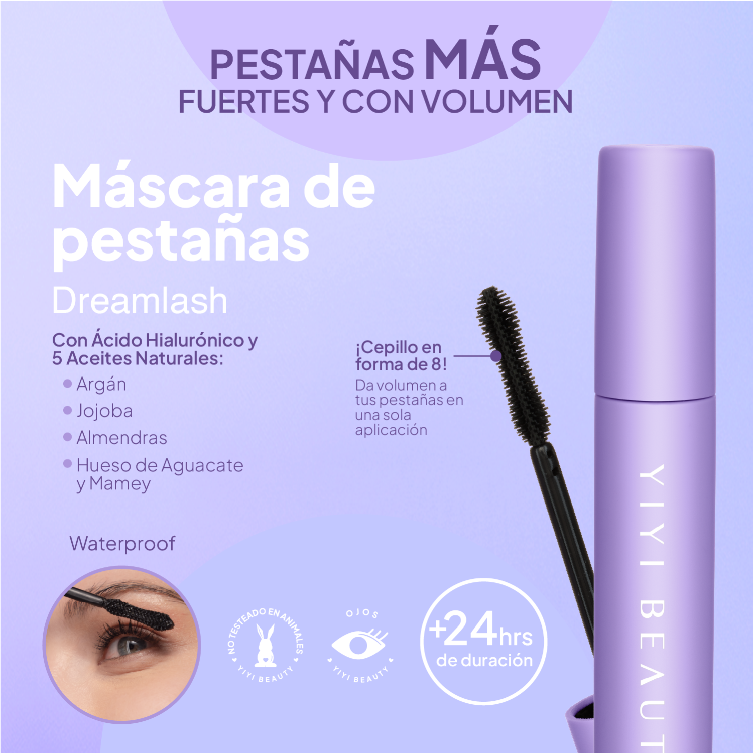 Foto 6 pulgar | Máscara de Pestañas YIYI BEAUTY Dreamlash Black