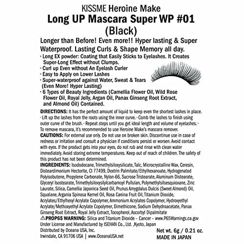 Foto 7 pulgar | Máscara Heroine Make Long & Curl Up Waterproof Black Wp 01 - Venta Internacional.