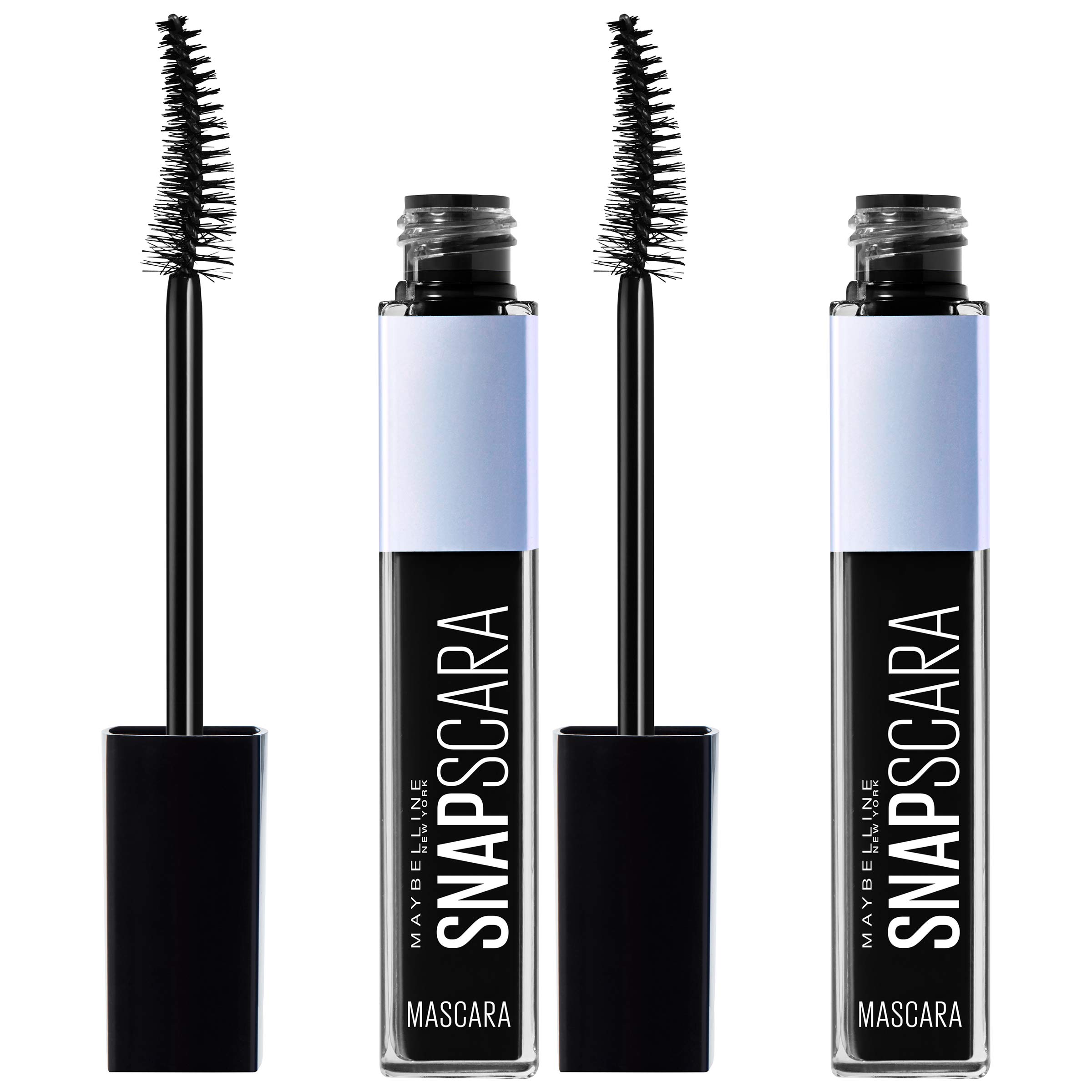 Máscara Maybelline New York Snapscara, Lavable, Color Negro Intenso, X2 - Venta Internacional.