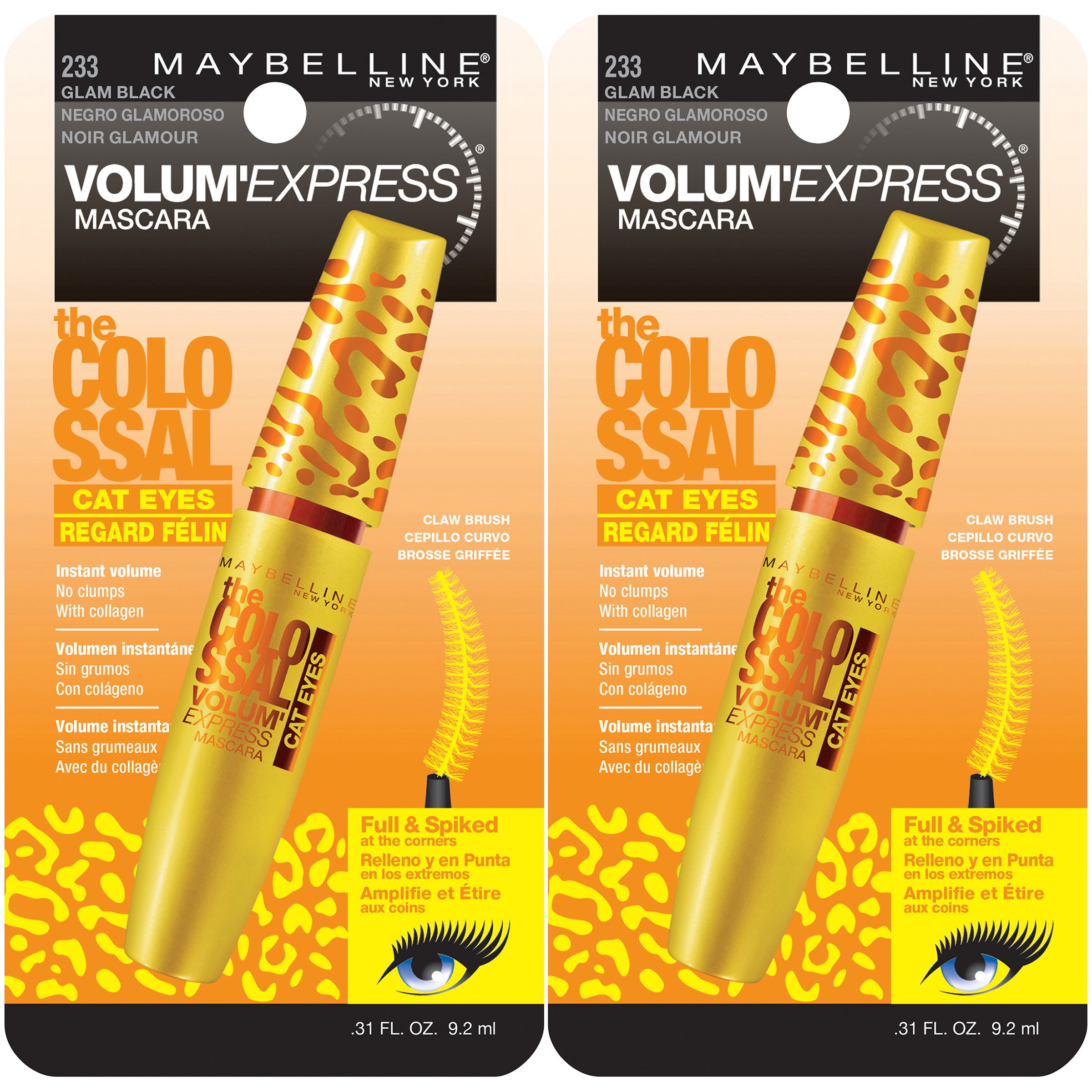 Foto 2 pulgar | Máscara Maybelline Volum' Express The Colossal Cat Eyes X2 - Venta Internacional