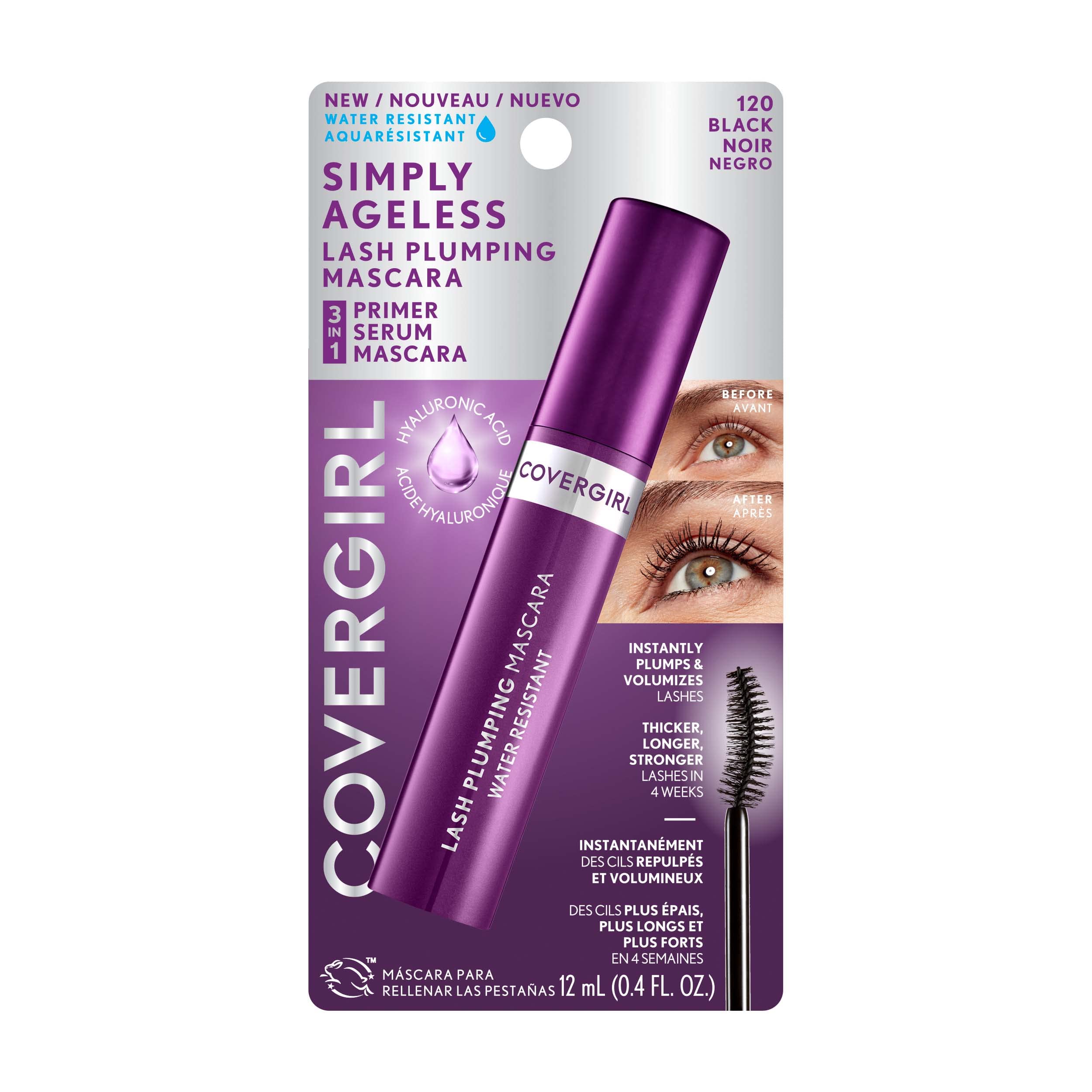 Foto 4 pulgar | Máscara Covergirl Simply Ageless Lash Pluping Black - Venta Internacional.