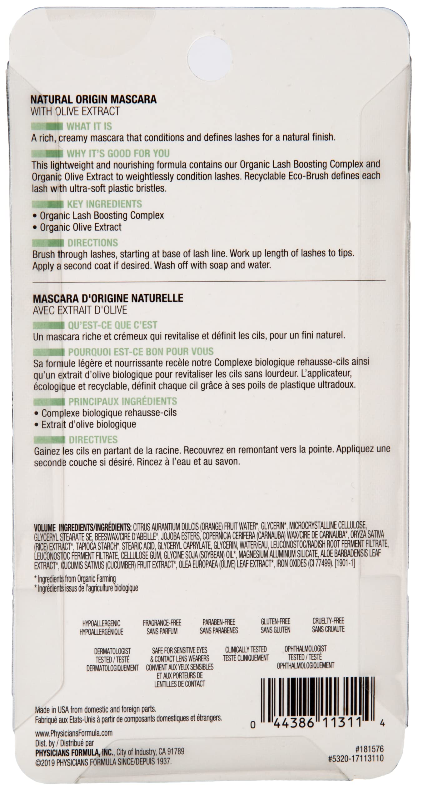 Foto 7 | Máscara Physicians Formula Organic Wear All Natural Black - Venta Internacional.