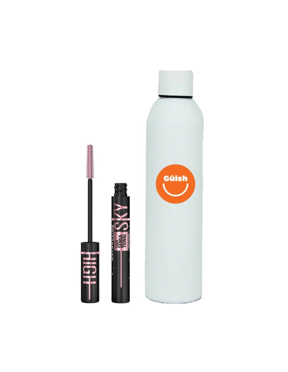 Foto 2 pulgar | Máscara De Pestañas Lavable Maybelline Sky High Cosmic Black + Termo De Agua Güish