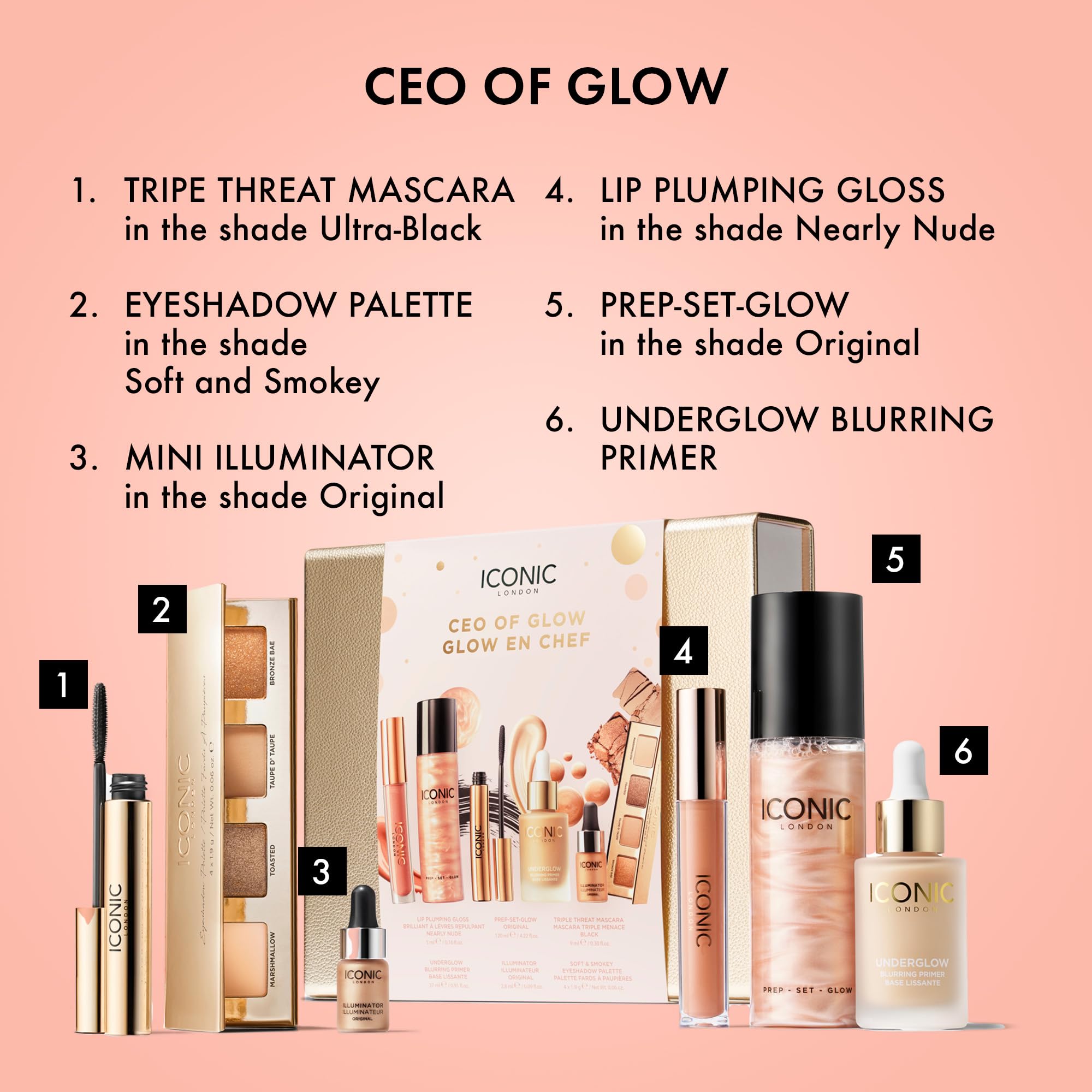 Foto 4 pulgar | Set De Regalo Iconic London Ceo Of Glow Con Prep-set-glow, Imprimador E Iluminador - Venta Internacional.