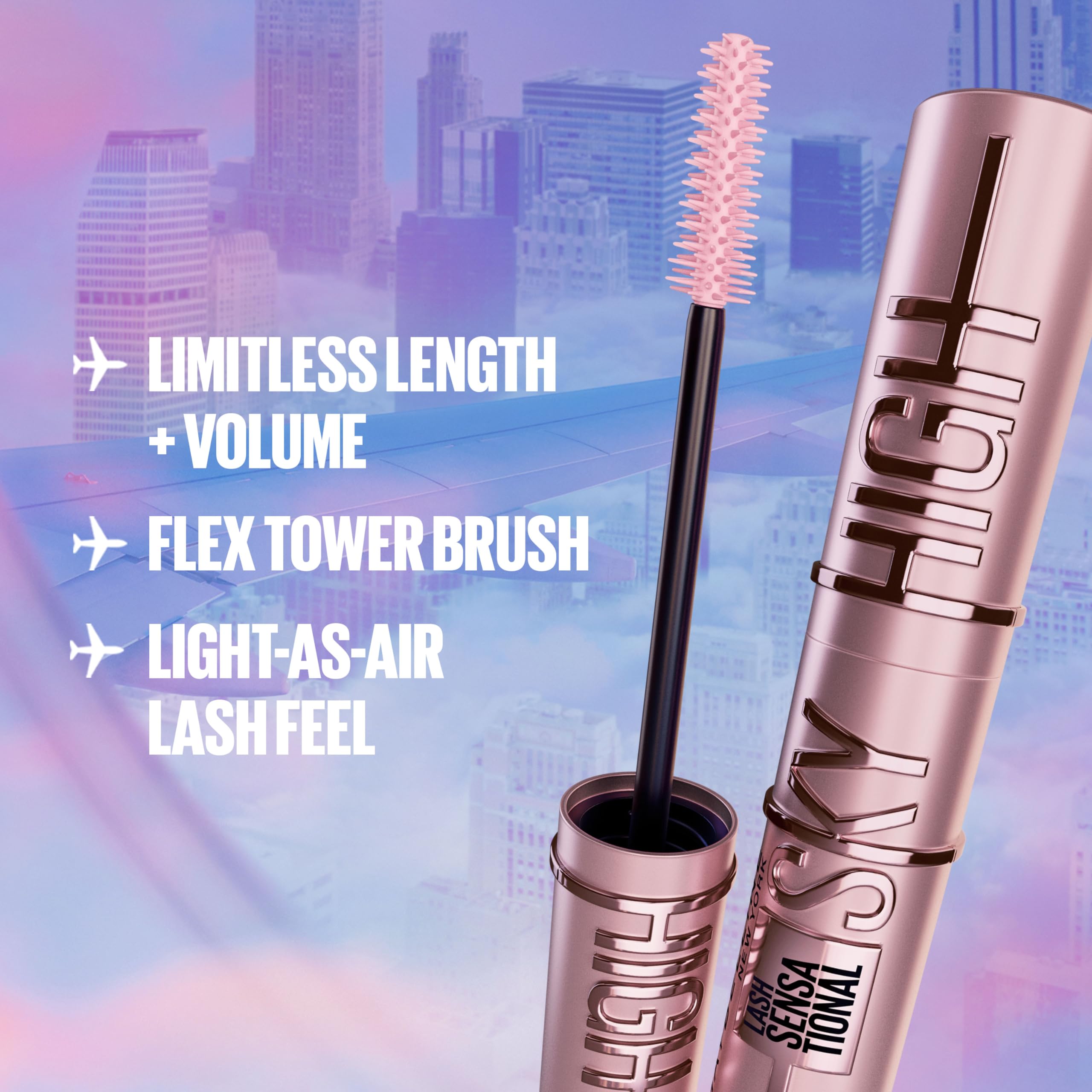 Foto 4 pulgar | Máscara Maybelline Lash Sensational Sky High Voluminizing Black - Venta Internacional.