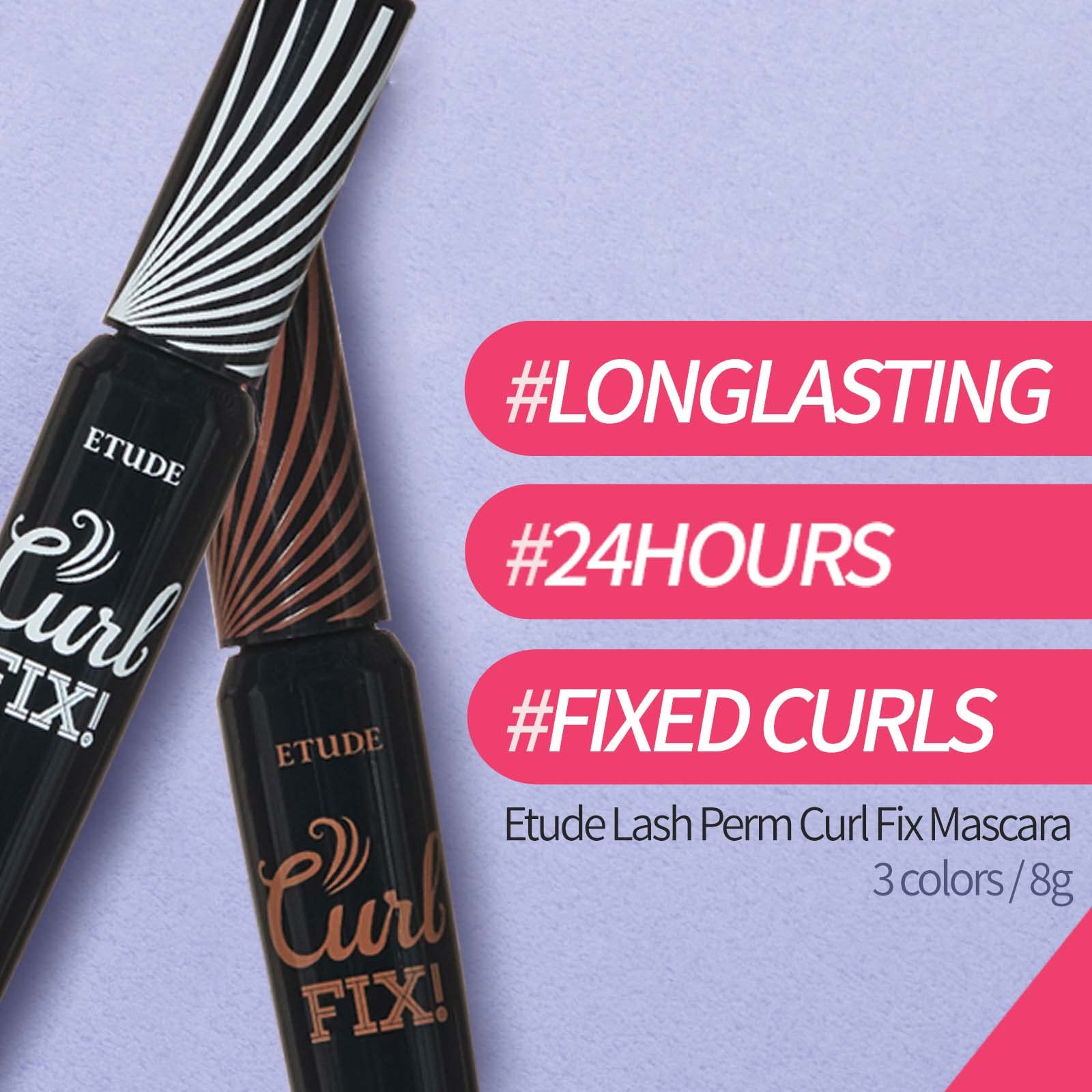 Foto 3 pulgar | Máscara Etude Lash Perm Curl Fix #2, Marrón, Resistente Al Agua Las 24 Horas - Venta Internacional.