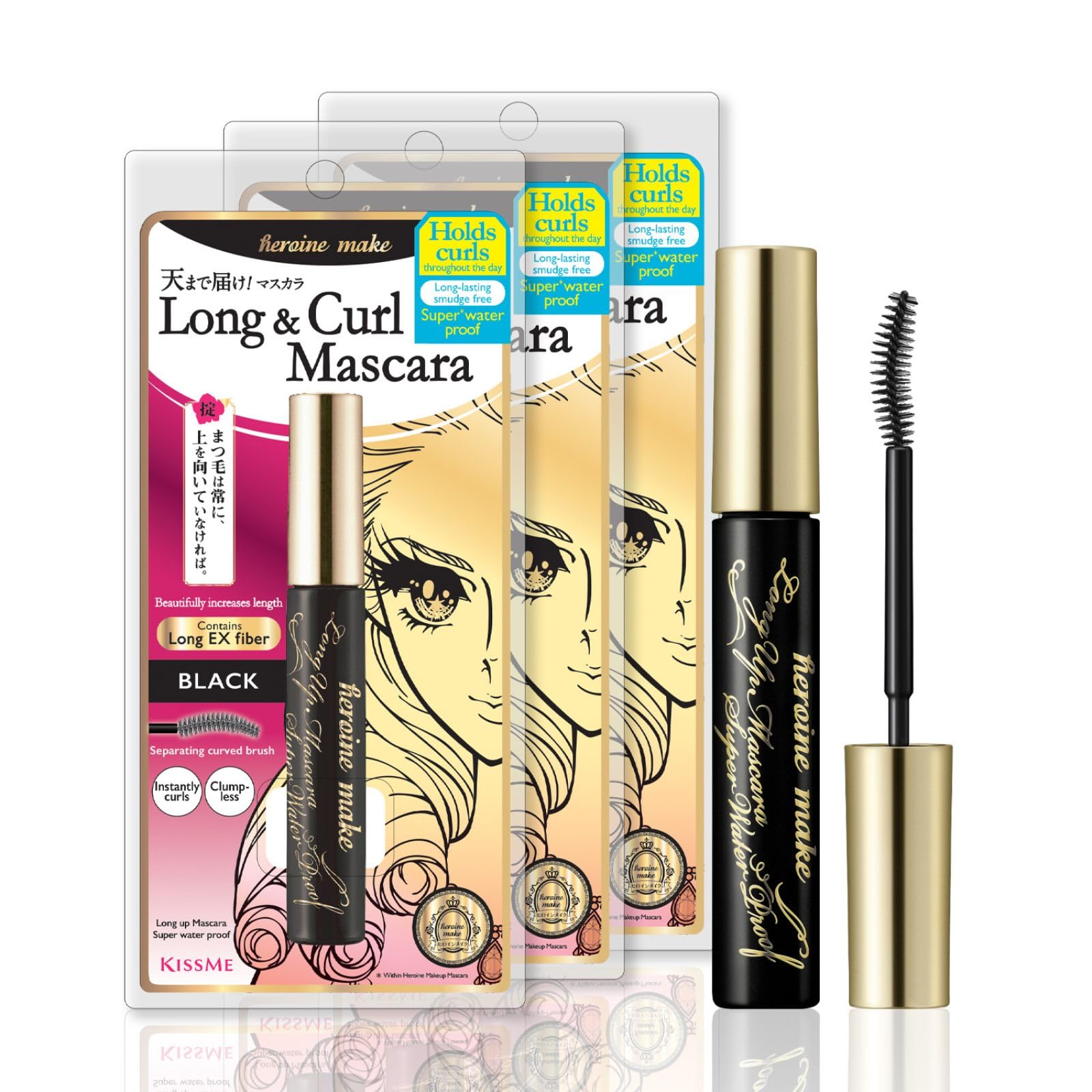 Foto 2 pulgar | Máscara Heroine Make Kissme Long & Curl Waterproof, Paquete De 3 Unidades - Venta Internacional.