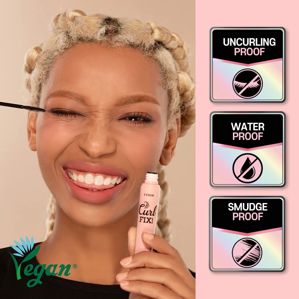 Foto 2 | Máscara Etude Curl Fix #1 Negra Resistente Al Agua Durante 24 Horas - Venta Internacional.