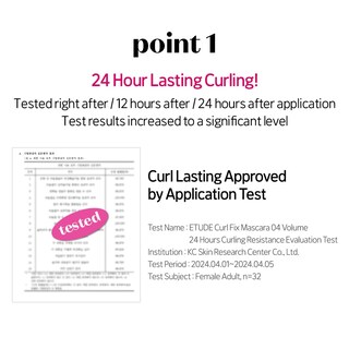 Foto 4 | Máscara Etude Curl Fix #4, Volumen, 8 Ml, Resistente Al Agua Durante 24 Horas - Venta Internacional.