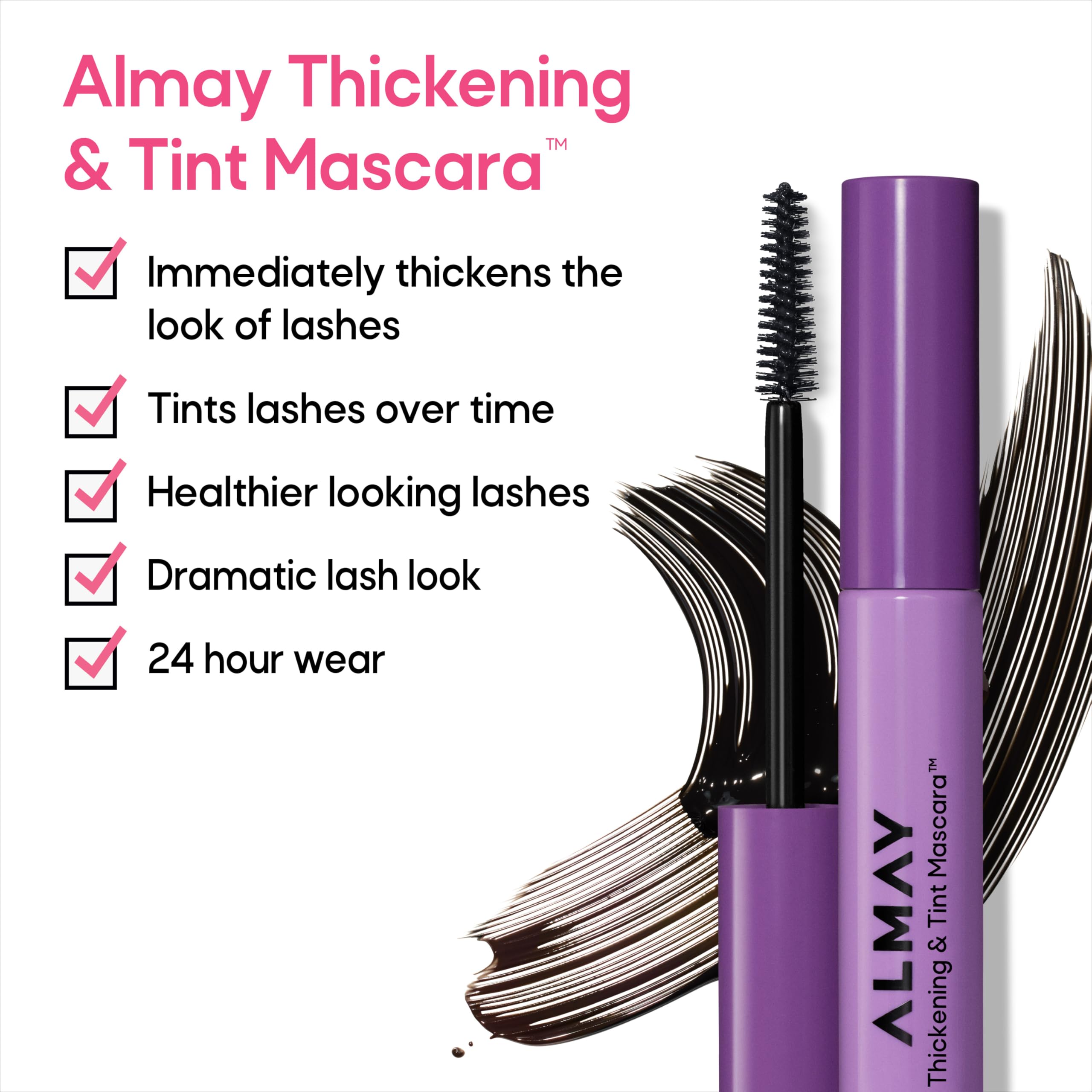 Foto 4 pulgar | Máscara Almay Thickening & Tint 403 Black Brown 8 Ml - Venta Internacional.