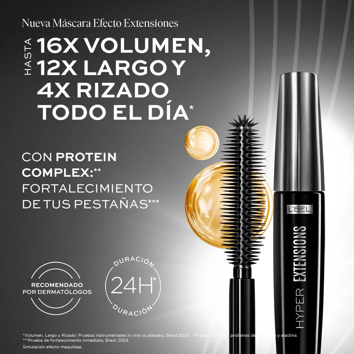 Foto 4 pulgar | Rímel L'bel Hyper Extensions 8 Ml Volumen Y Alargamiento