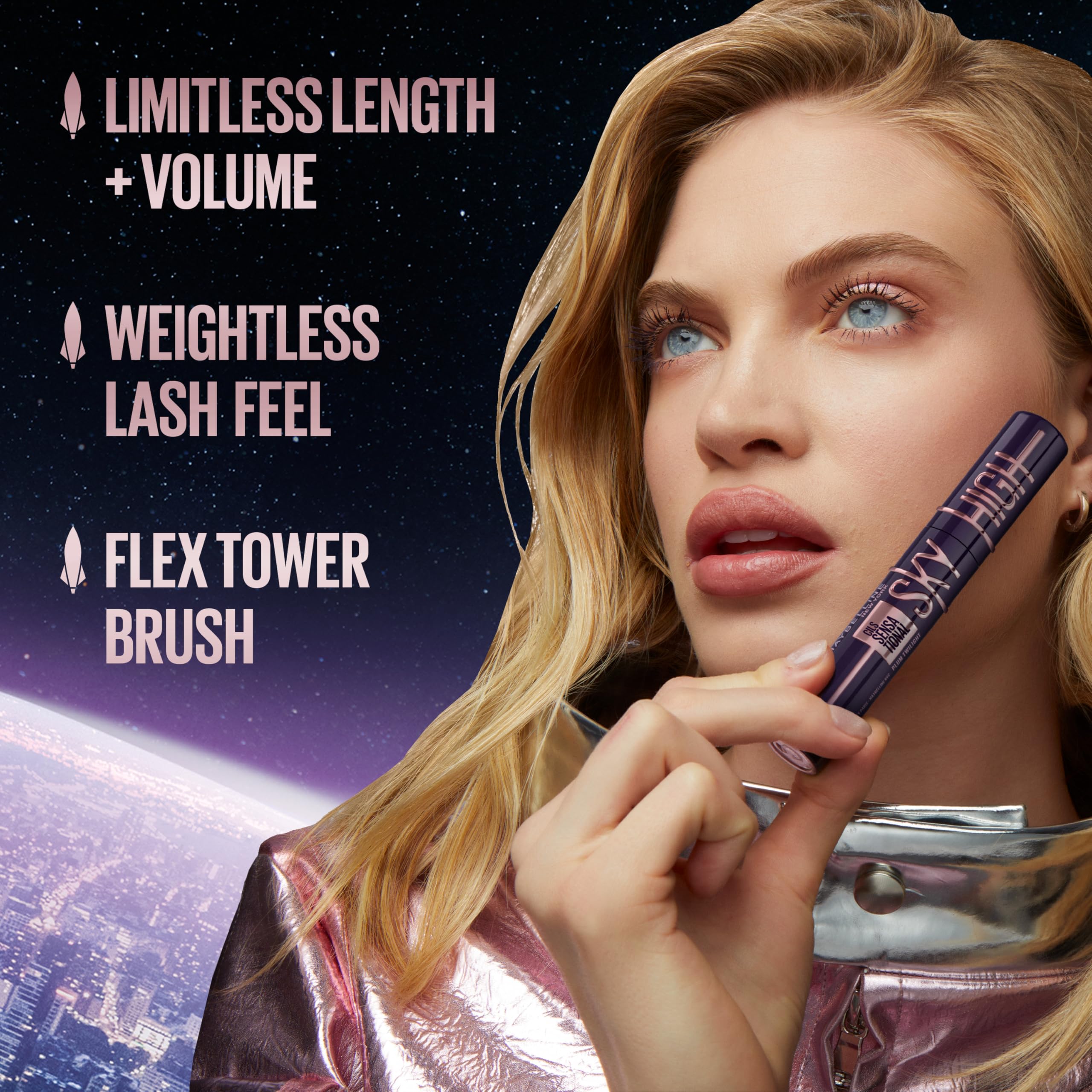 Foto 4 pulgar | Máscara Maybelline Lash Sensational Sky High Plum Twilight - Venta Internacional.