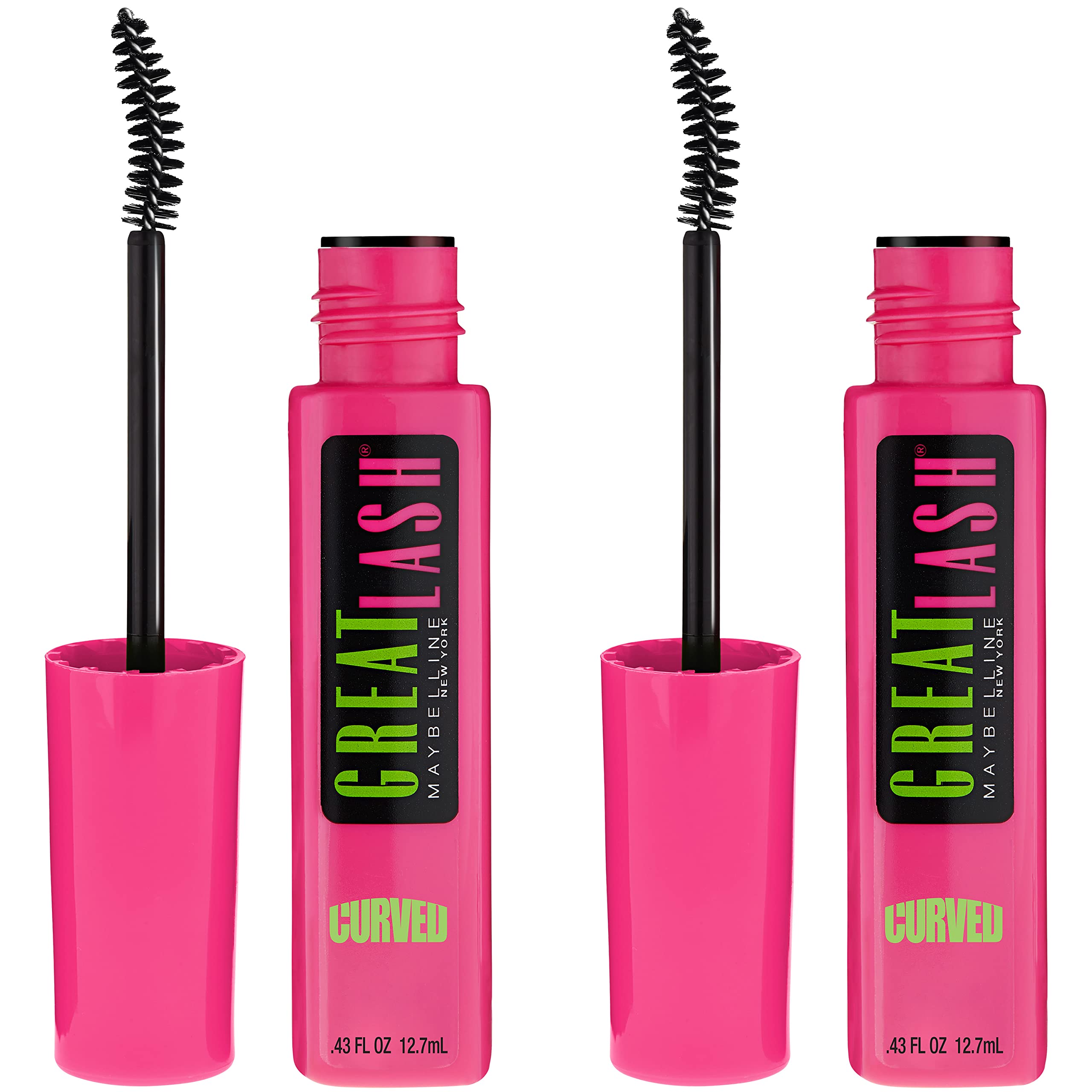 Foto 1 | Máscara Maybelline New York Great Lash Curved Brush Negra 25 Ml X2 - Venta Internacional.