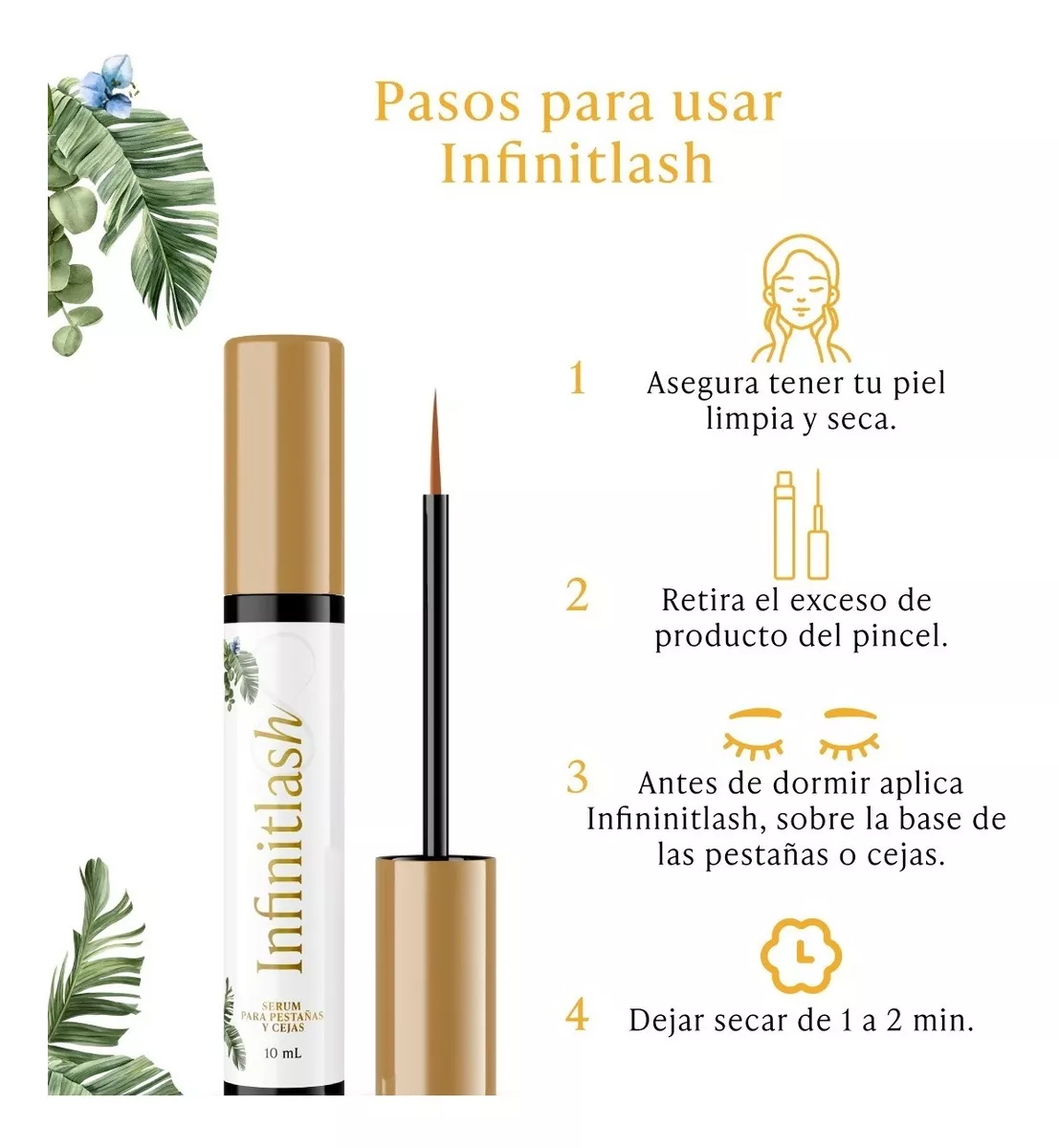 Foto 3 pulgar | Crecimiento Pestañas y Cejas Infinitlash Serum Biotina Keratina, Vitamina E Aceite De Ricino y Hueso de Mamey Brows Se