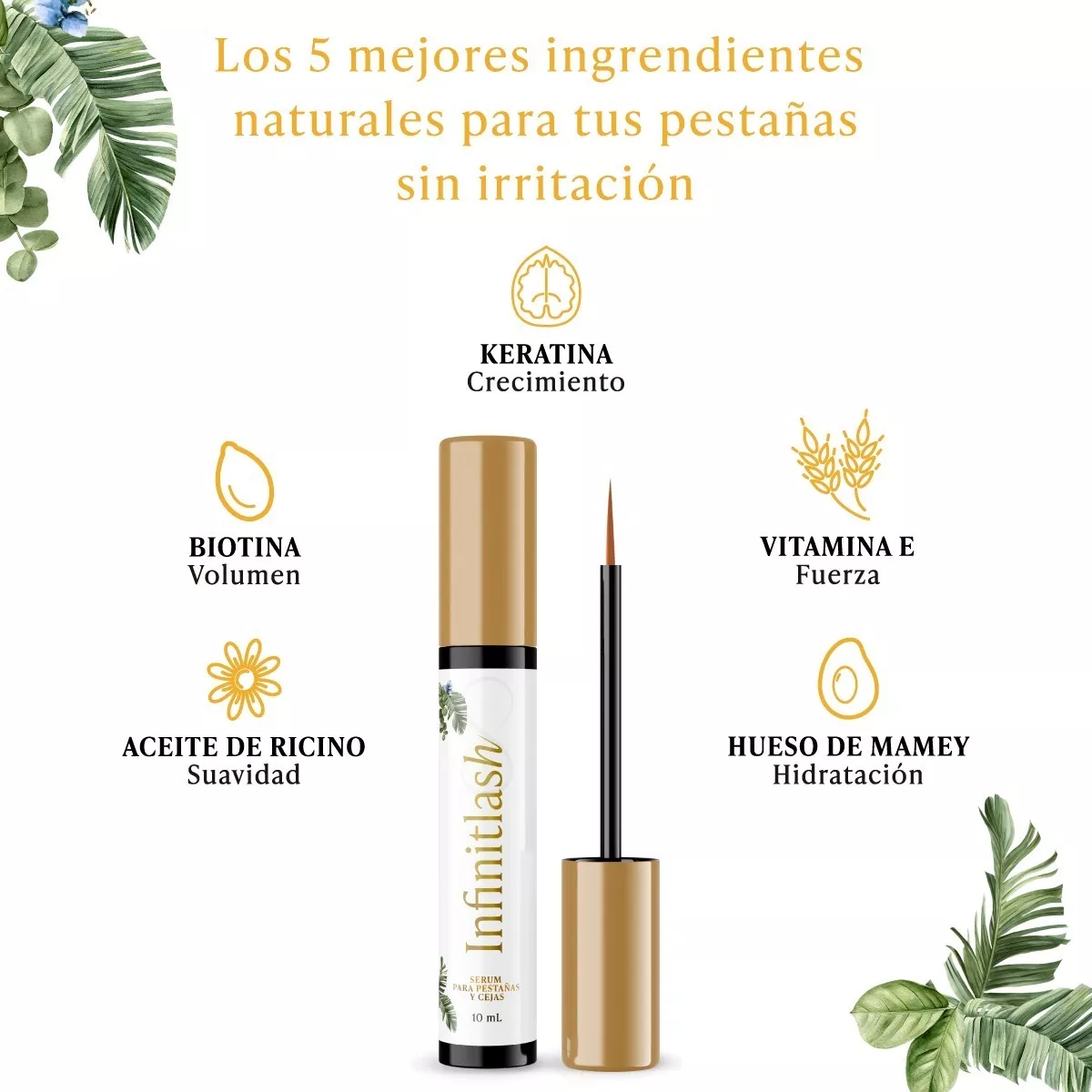 Foto 4 pulgar | Crecimiento Pestañas y Cejas Infinitlash Serum Biotina Keratina, Vitamina E Aceite De Ricino y Hueso de Mamey Brows Se