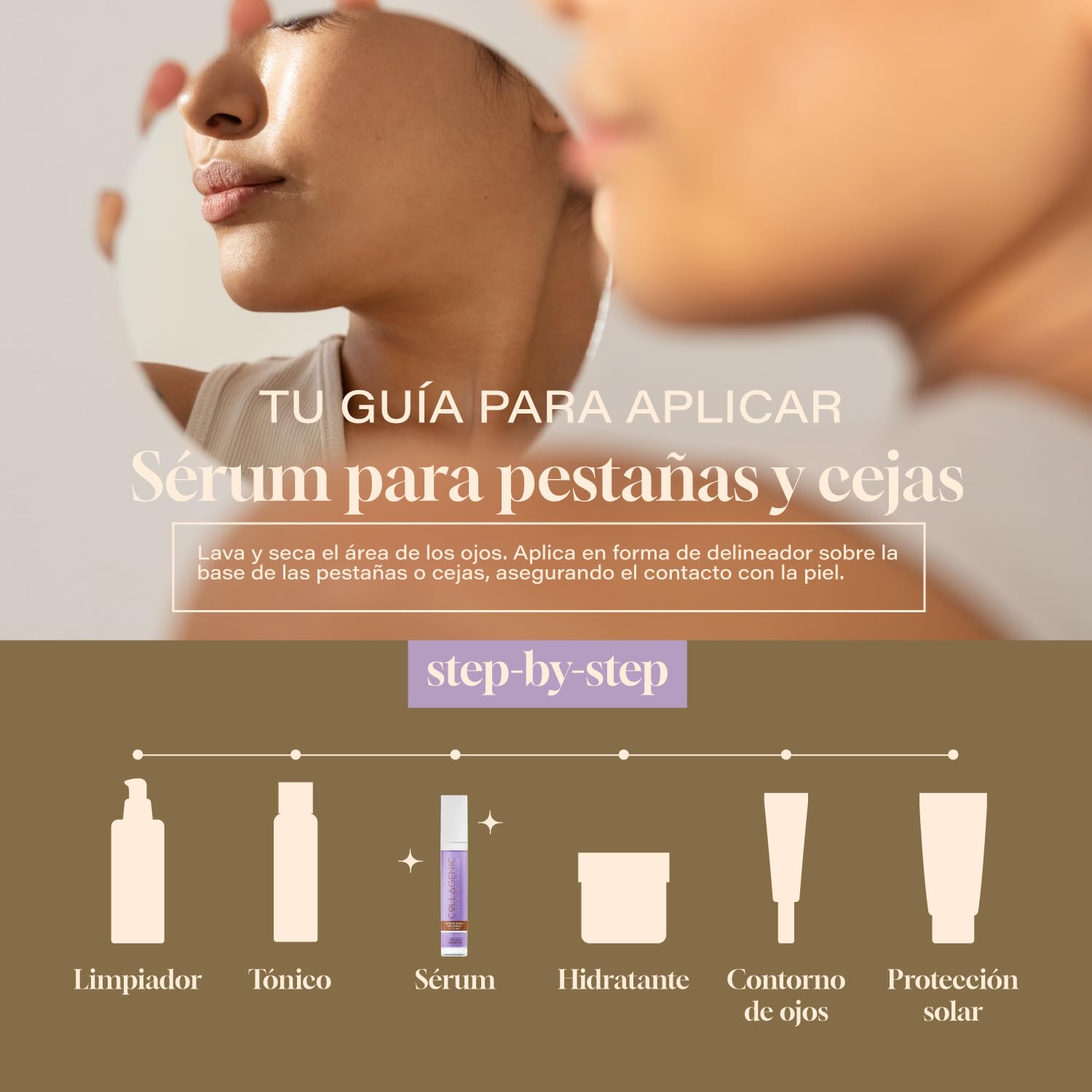 Foto 5 pulgar | Serum Collagenic para Pestañas y Ceja Colágeno Biotina Keratina 8ml