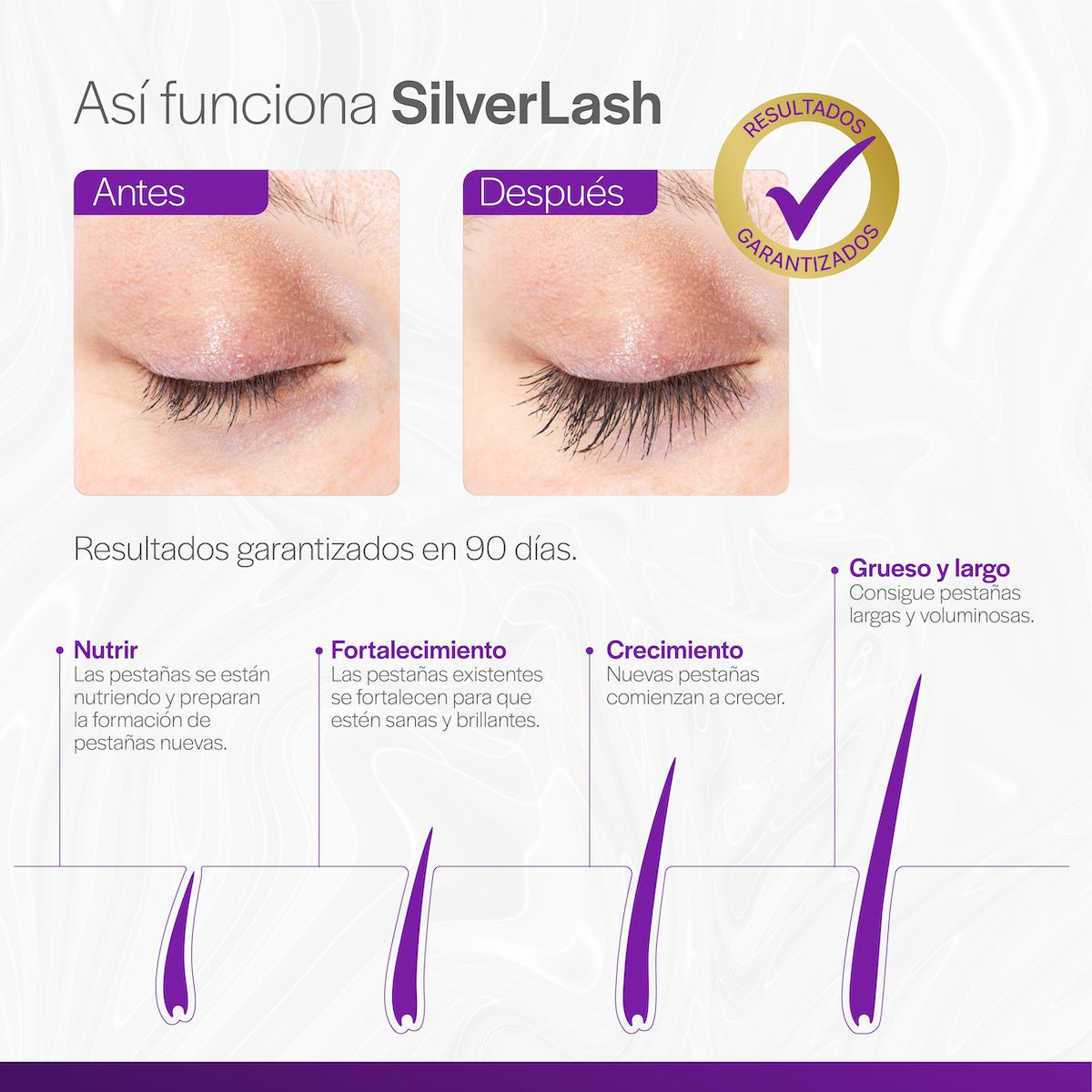 Foto 4 pulgar | Serum Alargador De Pestañas Silver Lash 7 gramos