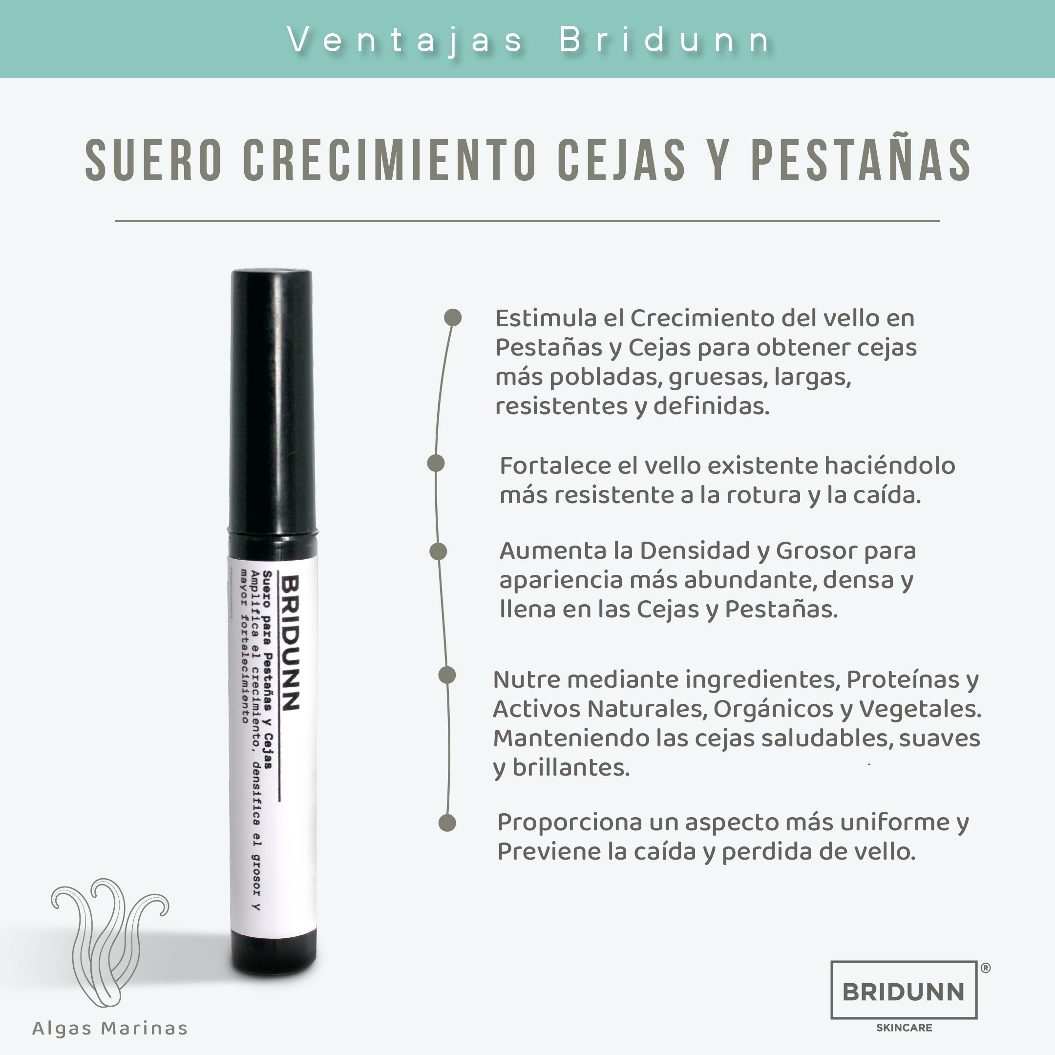 Foto 4 pulgar | Suero de Crecimiento y Fortalecimiento de Pestañas y Cejas Bridunn Skincare