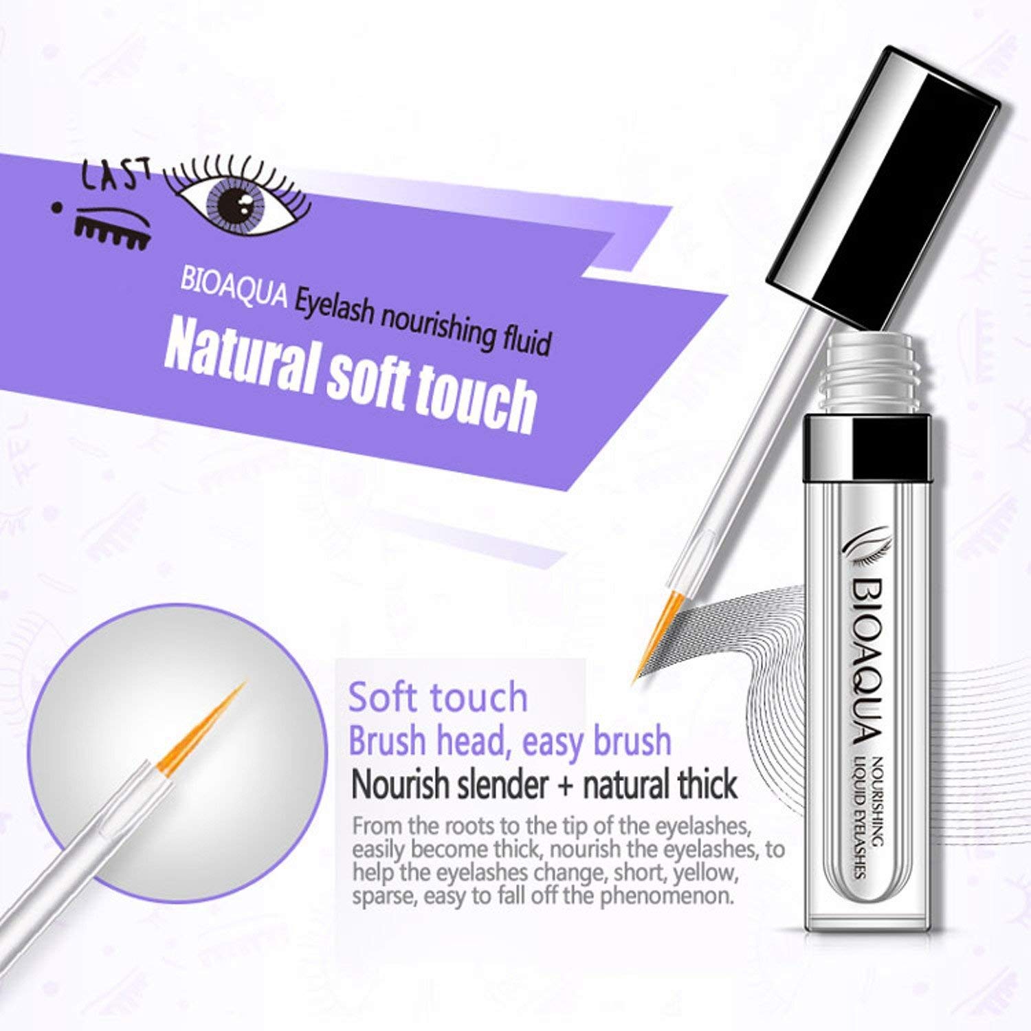 Foto 5 pulgar | Líquido Alargador De Pestañas, Cejas Y Líneas De Cabello Bioaqua - Venta Internacional.
