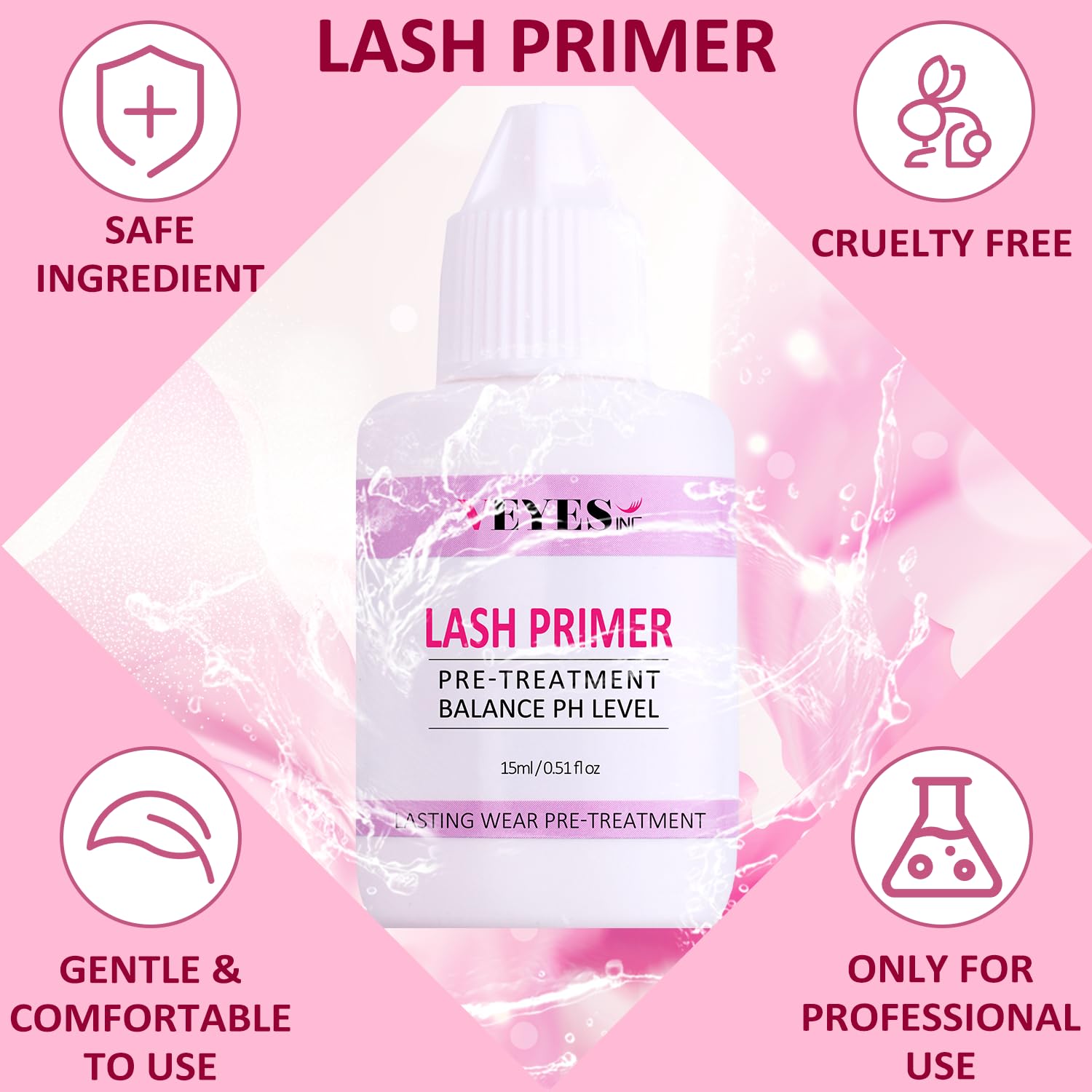 Foto 3 pulgar | Lash Primer Veyes Inc Para Extensiones De Pestañas Profesional De 15 Ml - Venta Internacional.