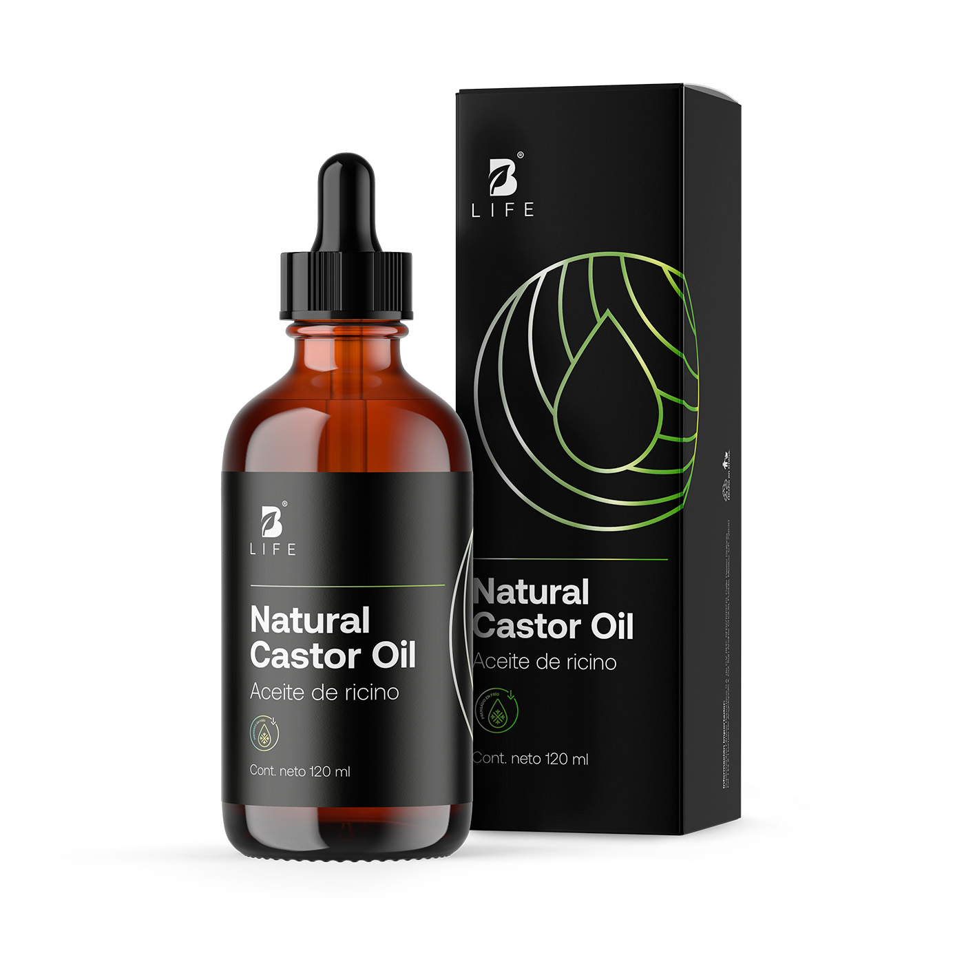 Foto 2 pulgar | Aceite De Ricino Natural De 120 Ml Para Pestañas, Cejas Y Cabello. Natural Castor Oil B Life.