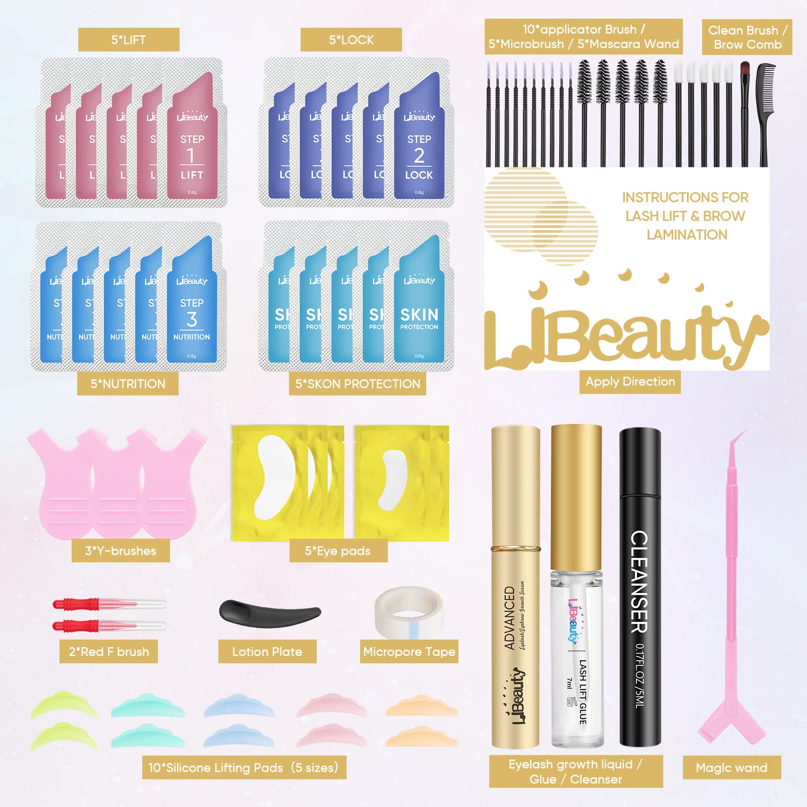 Foto 3 pulgar | Kit De Estiramiento De Pestañas Y Laminación De Cejas Libeauty Con Sérum De Crecimiento - Venta Internacional.
