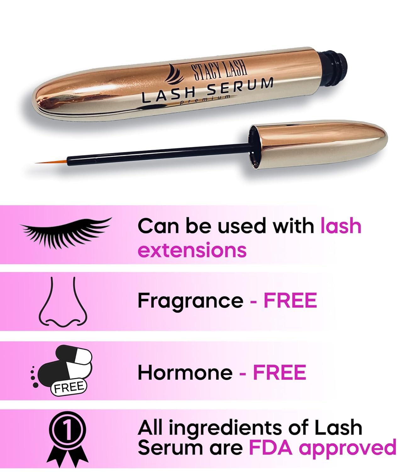 Foto 3 pulgar | Champú Para Pestañas, Sérum Para El Crecimiento De Pestañas Y Kit Limpiador De Pestañas Stacy Lash - Venta Interna