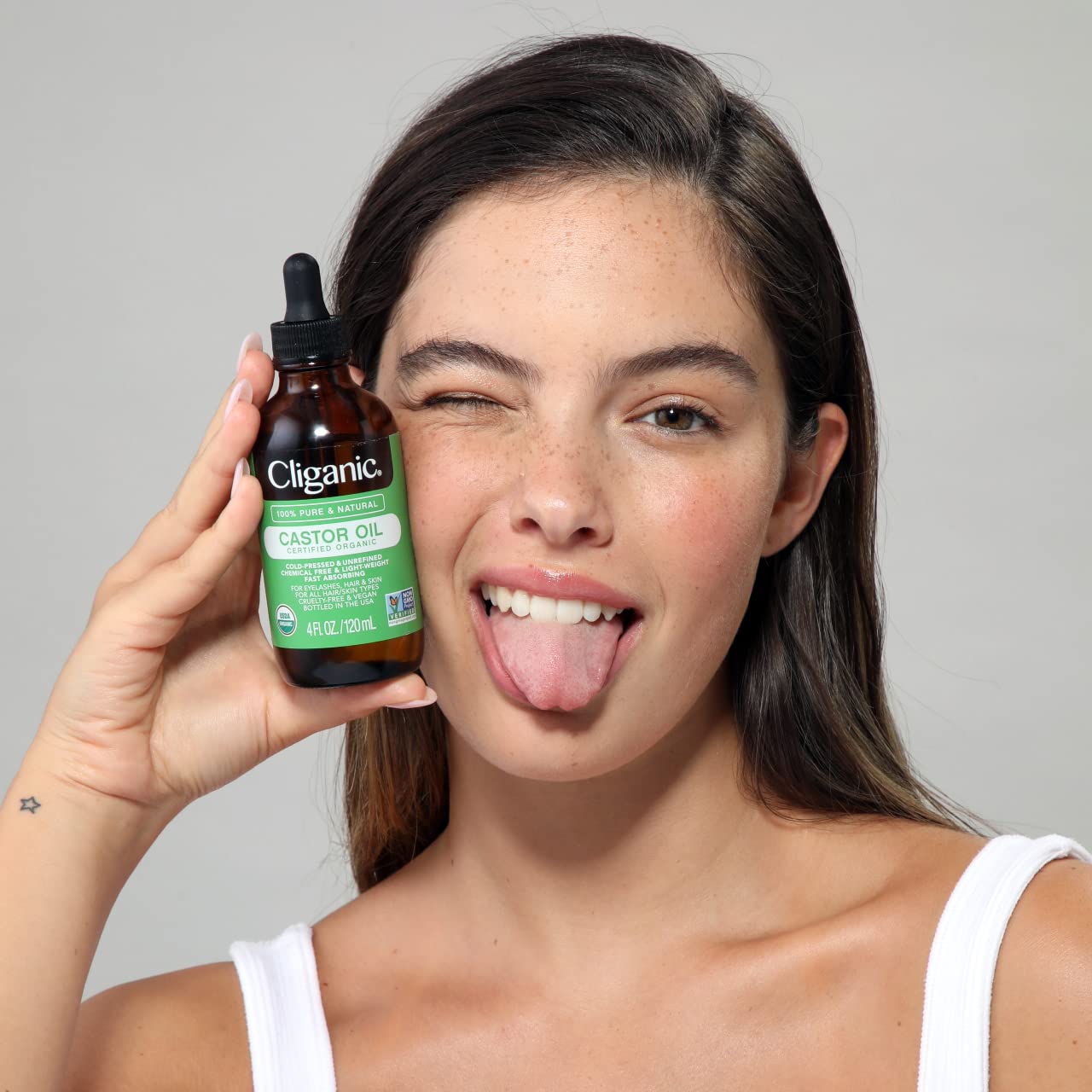 Foto 4 pulgar | Aceite De Ricino Cliganic 100% Orgánico Con Kit De Pestañas De 120 Ml - Venta Internacional.