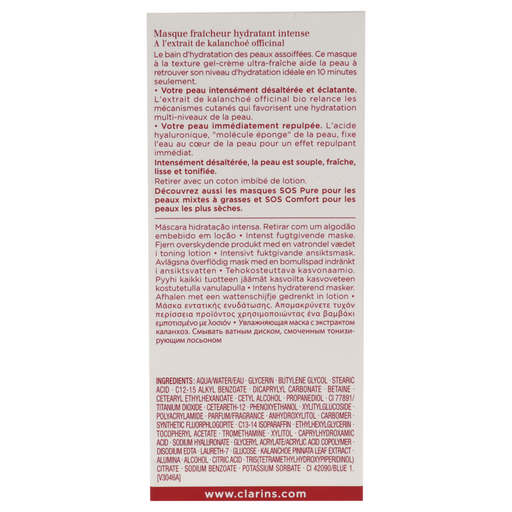 Foto 6 pulgar | Mascarilla De Hidratación Clarins Sos Hydra Para Mujer 68 Ml - Venta Internacional.