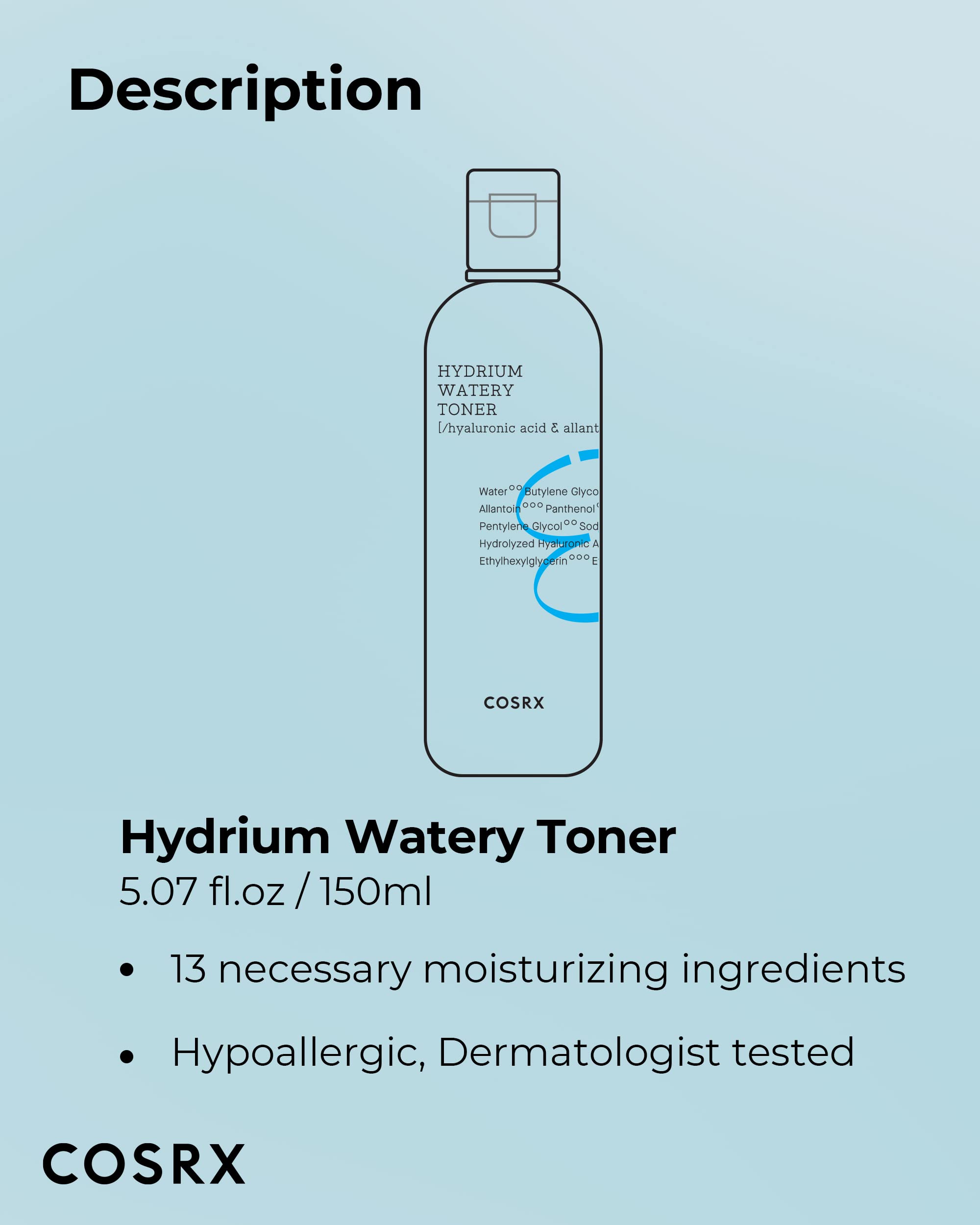 Foto 8 pulgar | Tónico Cosrx Hydrium Watery 280 Ml Con Ácido Hialurónico - Venta Internacional.