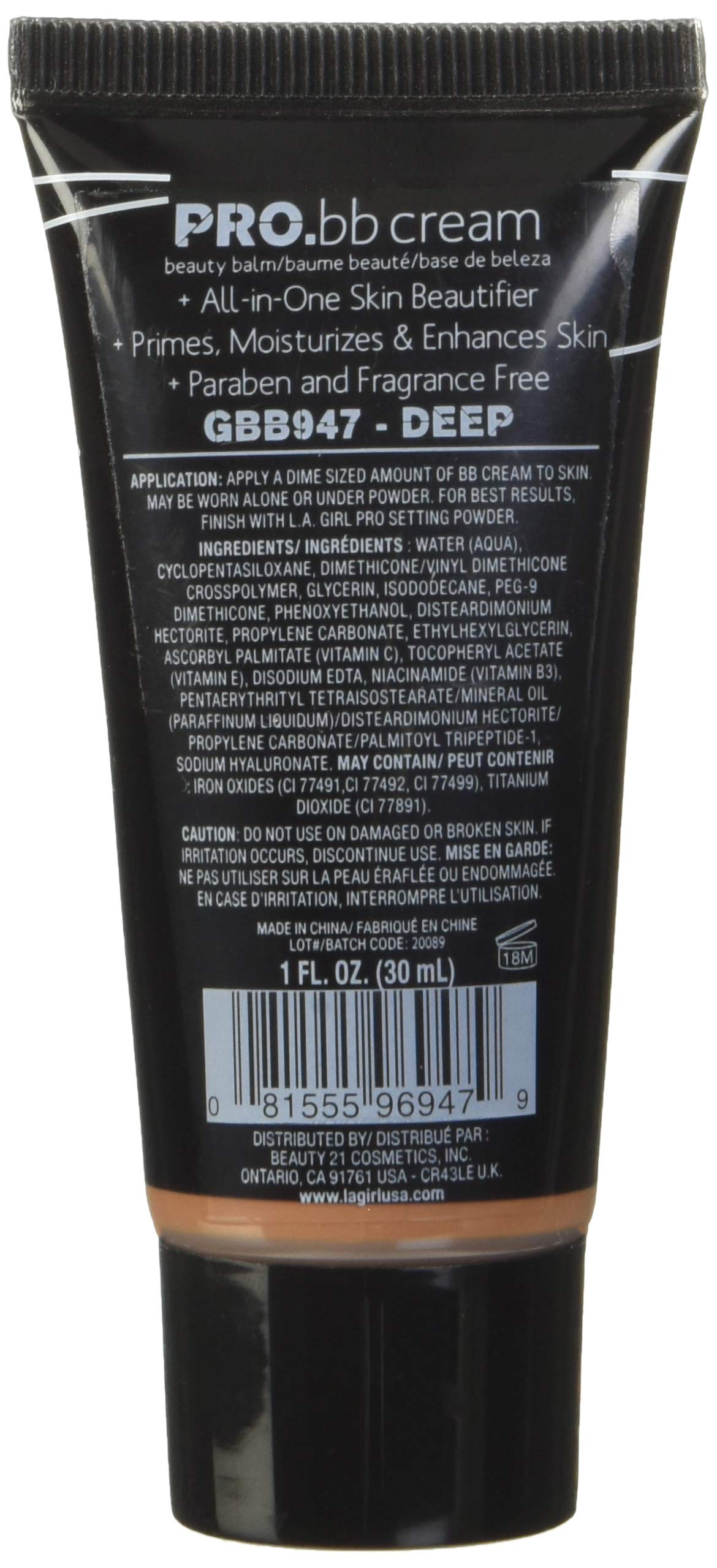 Foto 3 pulgar | Bálsamo De Belleza Bb Cream L.a. Girl Pro Hd Deep 30 Ml - Venta Internacional.