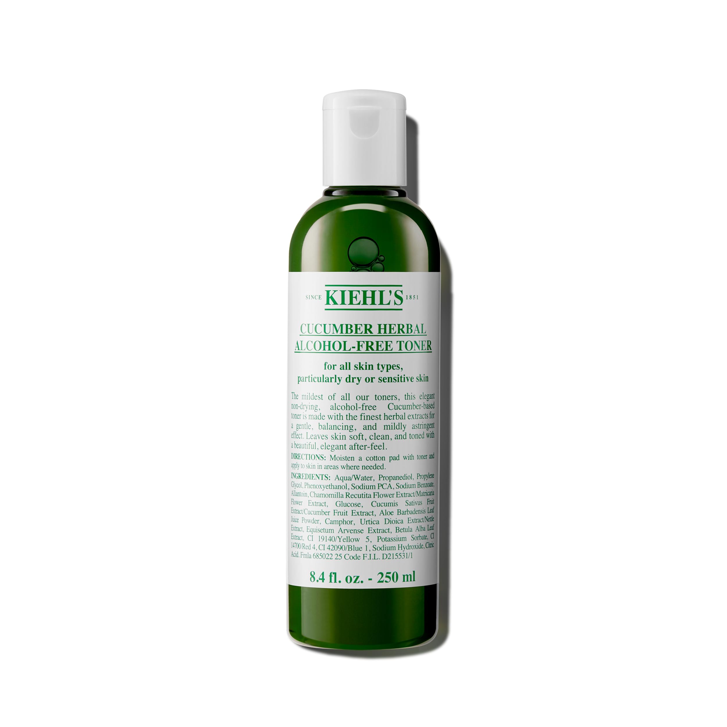 Tónico Kiehl's Pepino Herbal, Sin Alcohol, 250 Ml, Para Piel Seca - Venta Internacional.