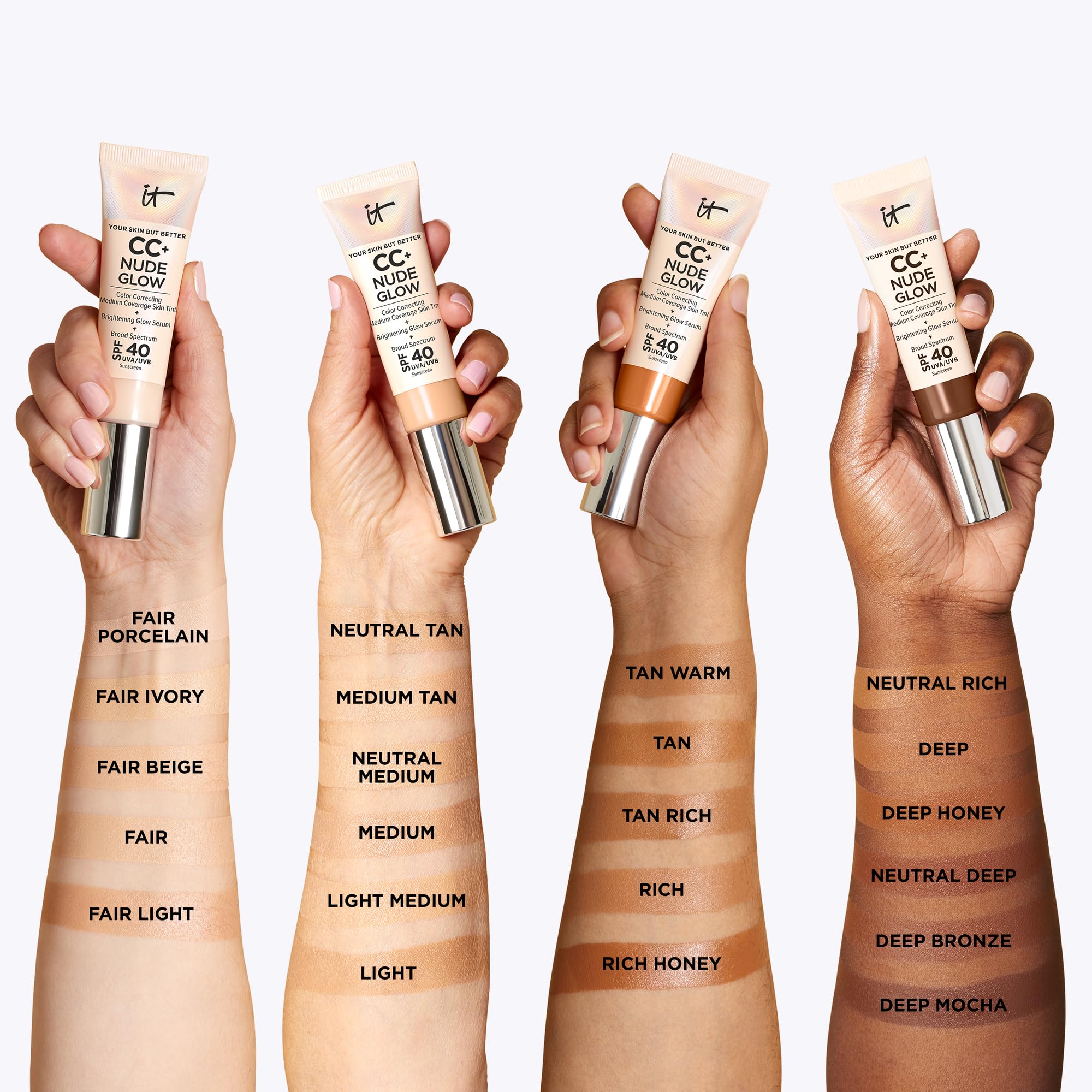 Foto 5 pulgar | Foundation It Cosmetics Cc+ Nude Glow, Bronceado Cálido, 32 Ml, Spf40 - Venta Internacional.