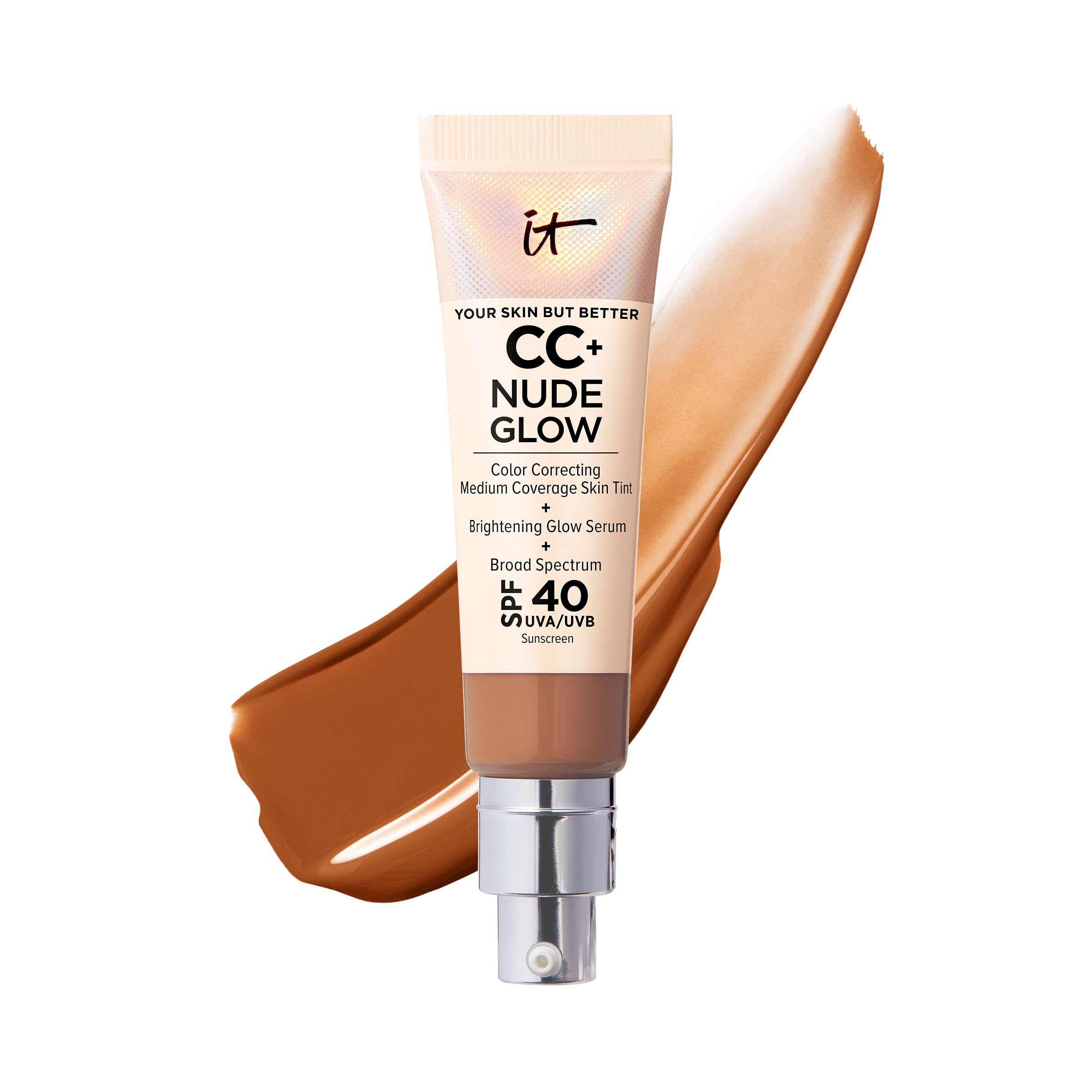 Foundation It Cosmetics Cc+ Nude Glow, Miel Rica, 32 Ml, Spf40 - Venta Internacional.