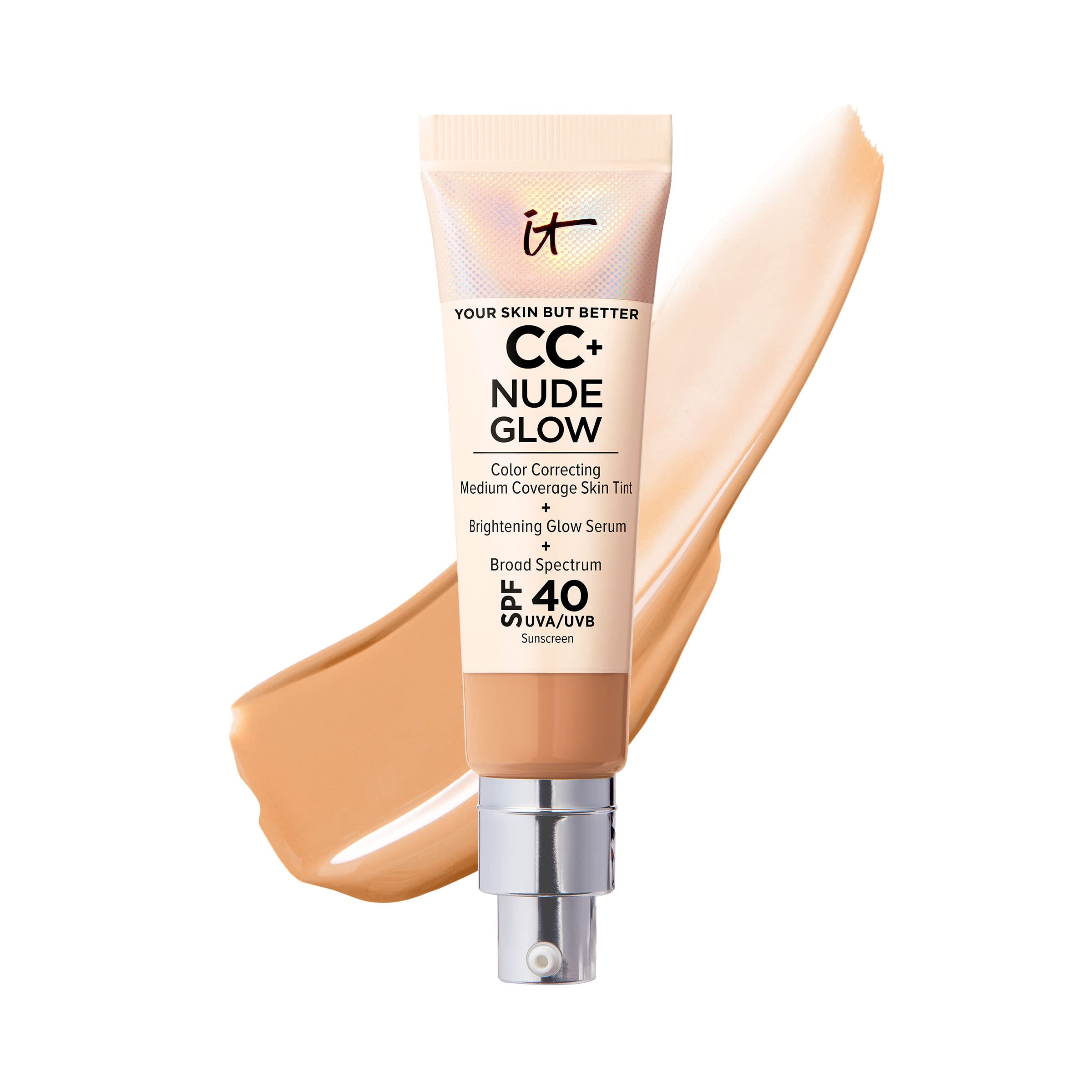 Foundation It Cosmetics Cc+ Nude Glow, Spf 40, 32 Ml, Color Bronceado Neutro - Venta Internacional.