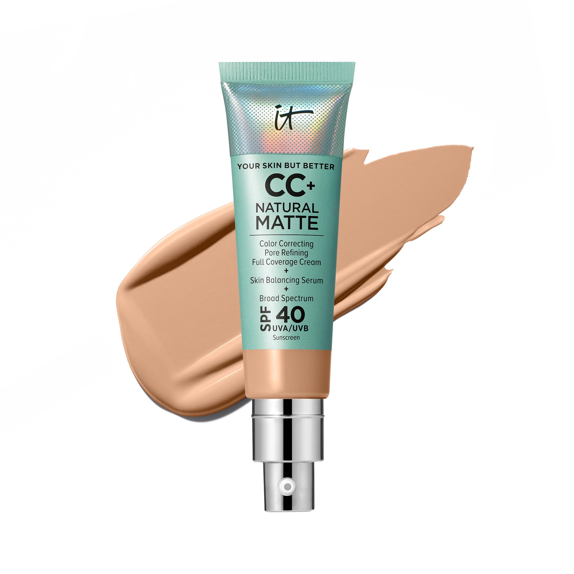 Crema Mate Natural Cc + De Foundation It Cosmetics Con Factor De Protección 40 - Venta Internacional.