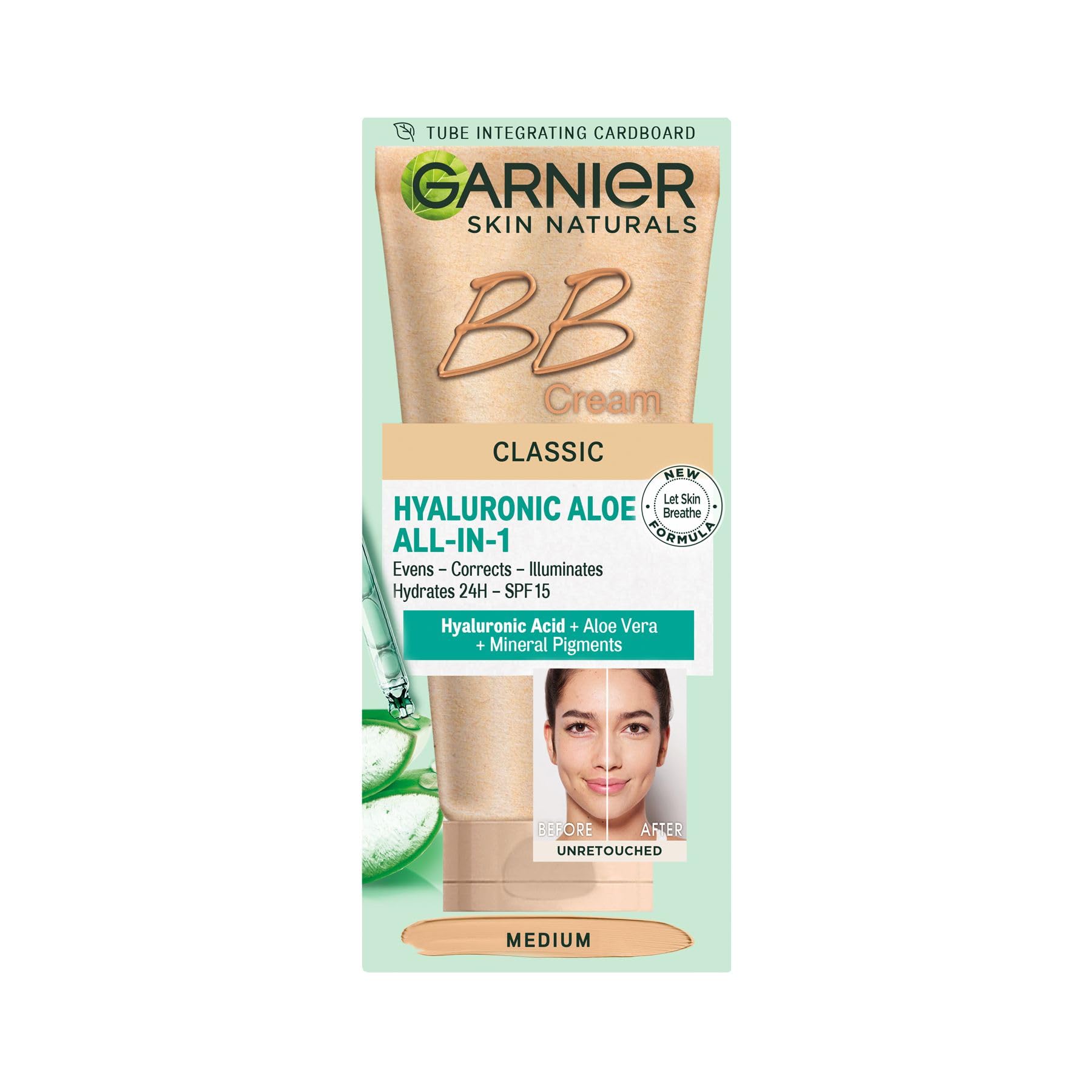Crema Bb Garnier Skin Naturals Classic Con Aloe Hialurónico, 50 Ml - Venta Internacional.
