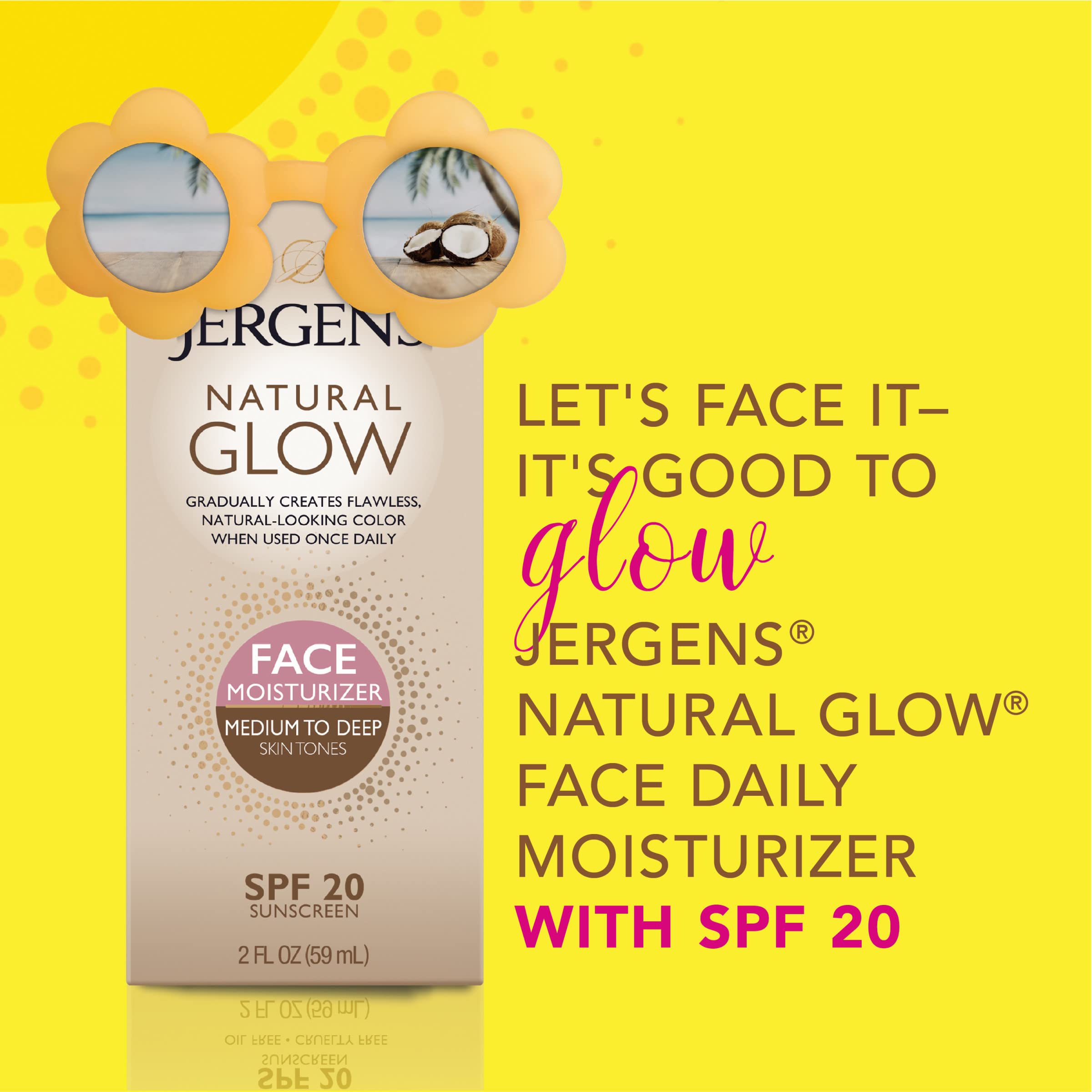 Foto 5 pulgar | Hidratante Facial Autobronceador Jergens Natural Glow Spf 20 - Venta Internacional.