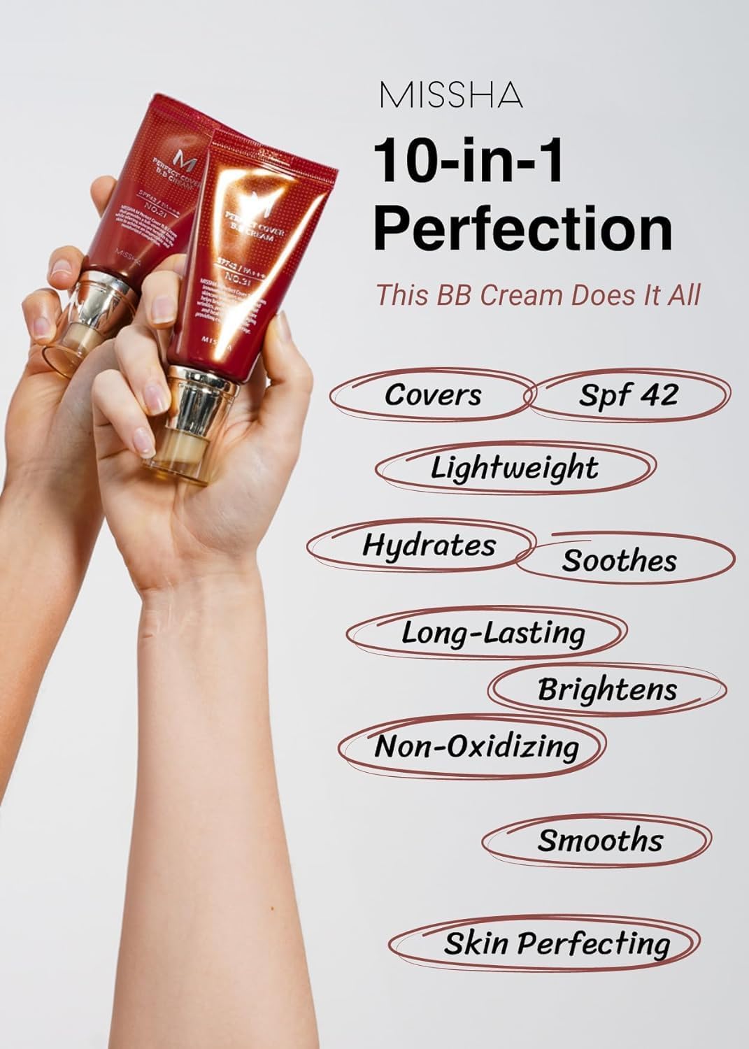 Foto 8 pulgar | Crema Hidratante Con Color Missha M Perfect Bb Cream N.º 21, 50 Ml, Spf42 - Venta Internacional.