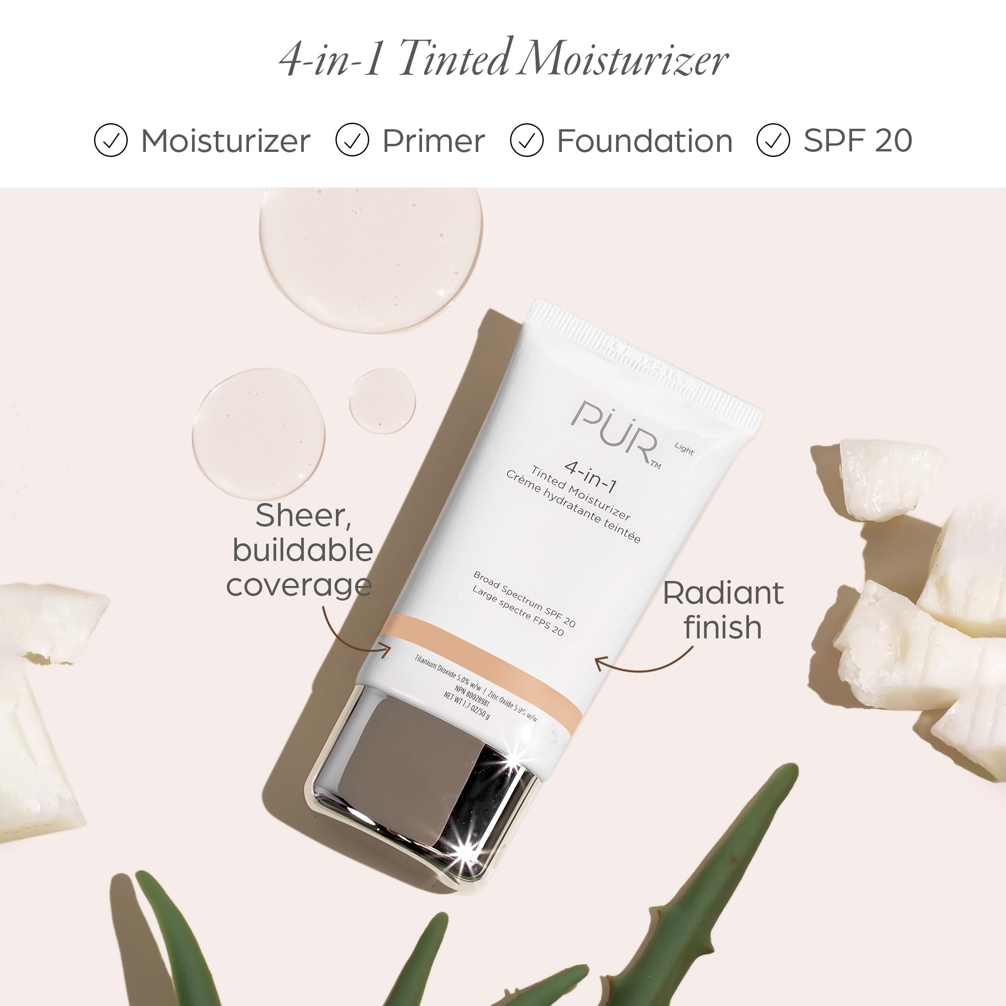 Foto 2 | Hidratante Pür 4 En 1 Teñido Con Spf 20 Vegano Con Manteca De Karité - Venta Internacional.