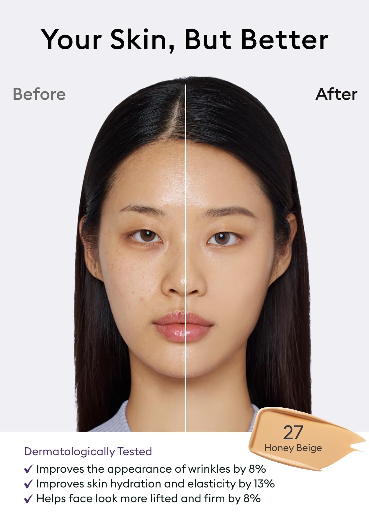 Foto 4 pulgar | Sérum Bb Cream Missha M Perfect Cover N.º 27, Color Beige Miel, 35 Ml - Venta Internacional.