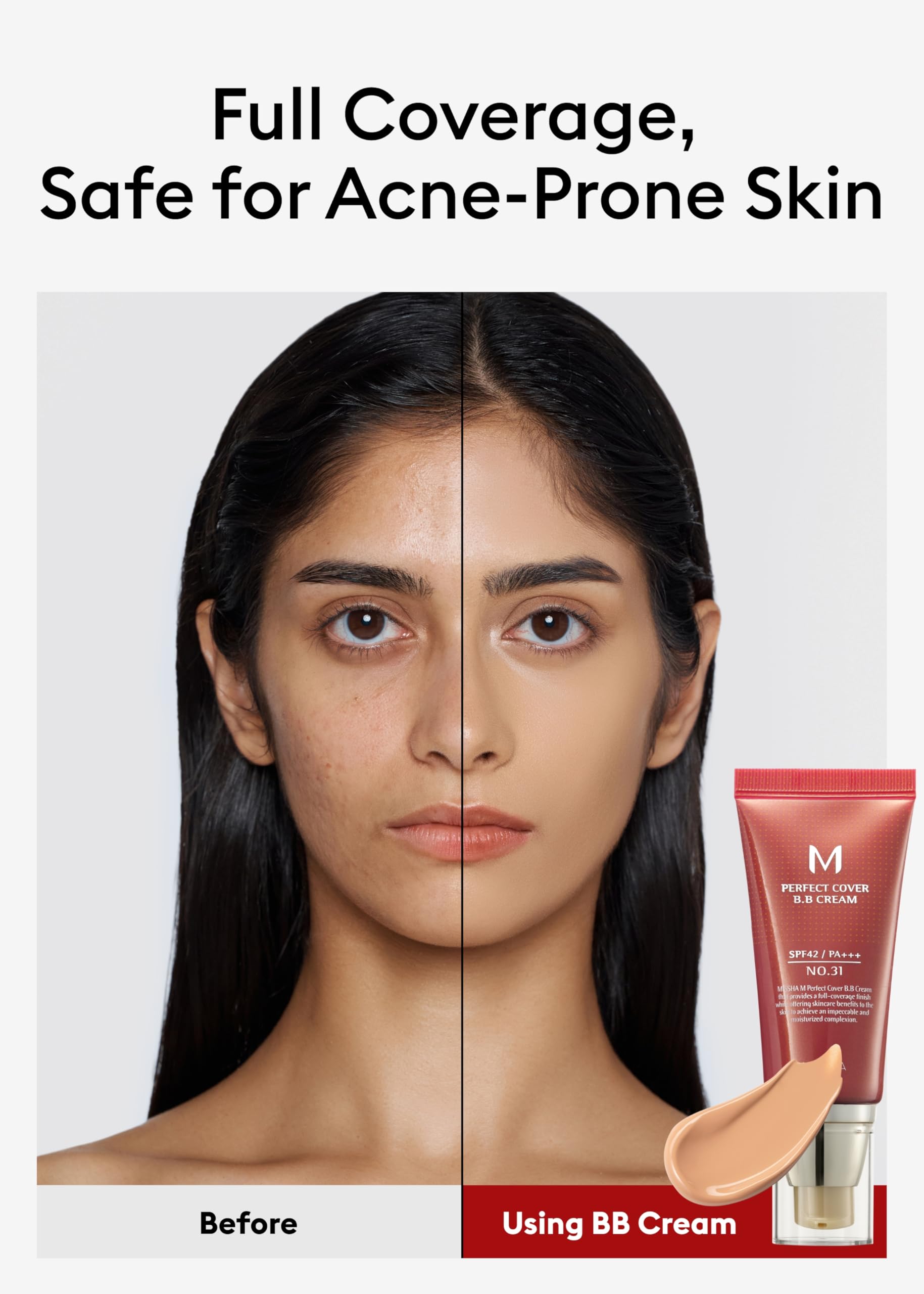Foto 5 pulgar | Crema Bb Missha M Perfect Cover N.º 31, Color Beige Dorado, 50 Ml, Spf42 - Venta Internacional.