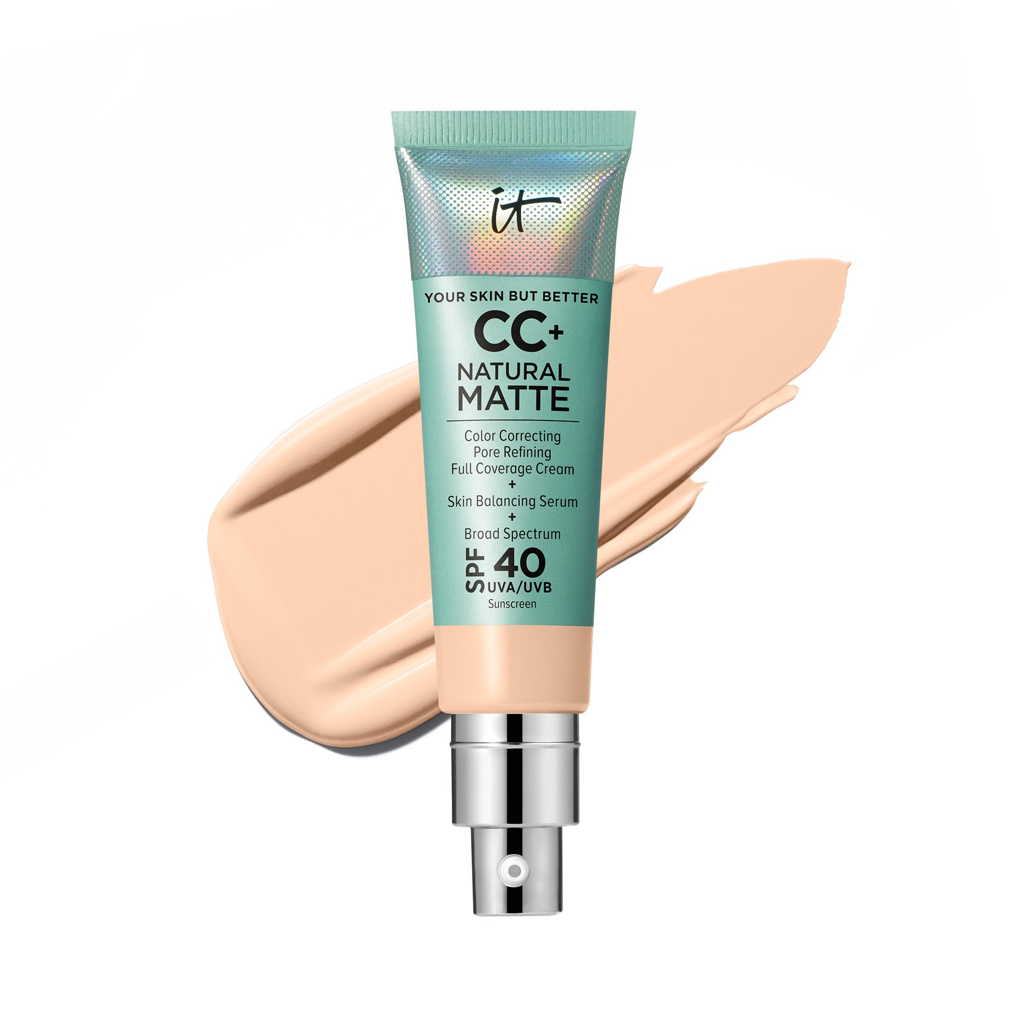 Crema Mate Natural Cc + De Foundation It Cosmetics Con Factor De Protección 40 - Venta Internacional.