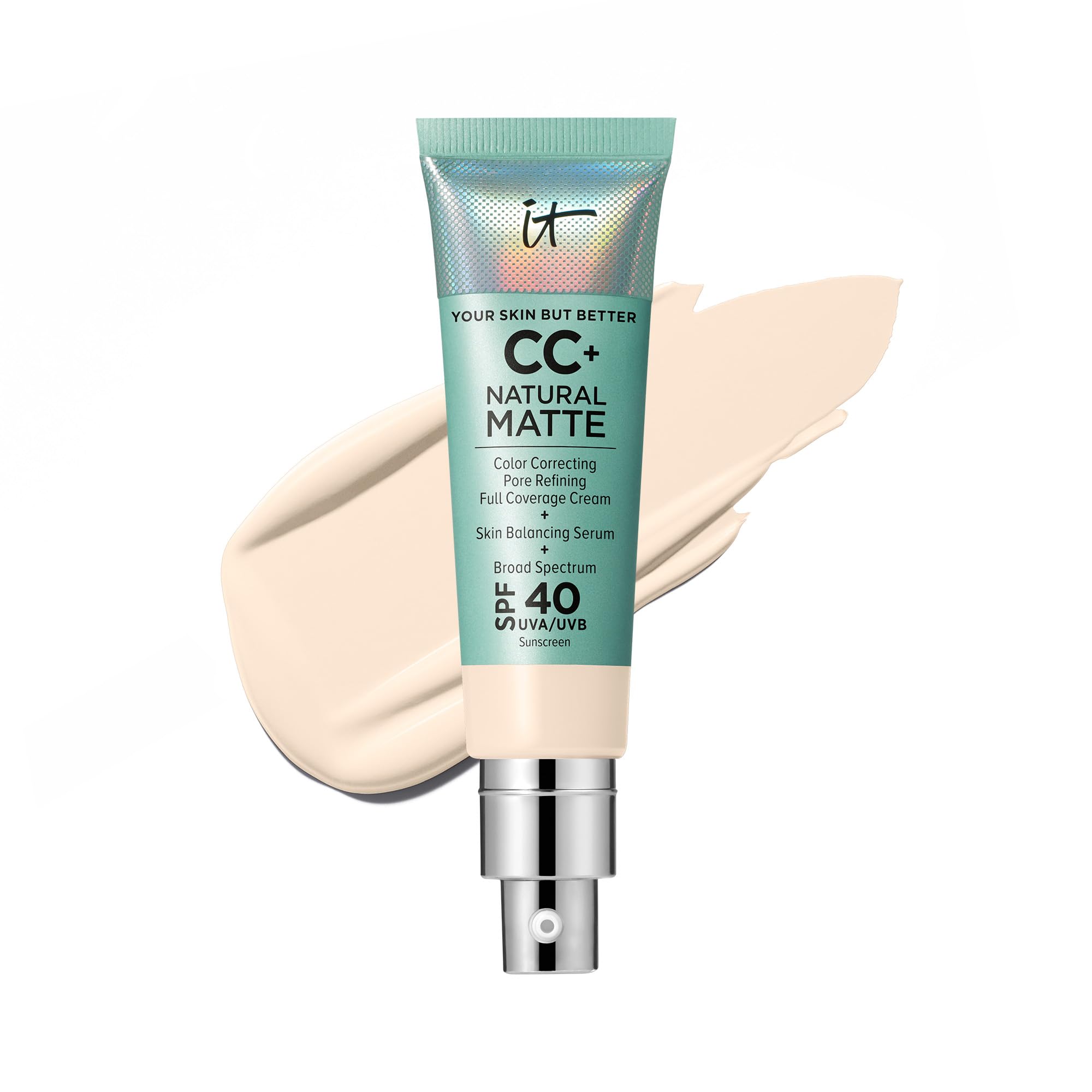 Crema Foundation It Cosmetics Cc+, Mate Natural, Spf40, 30 Ml - Venta Internacional.