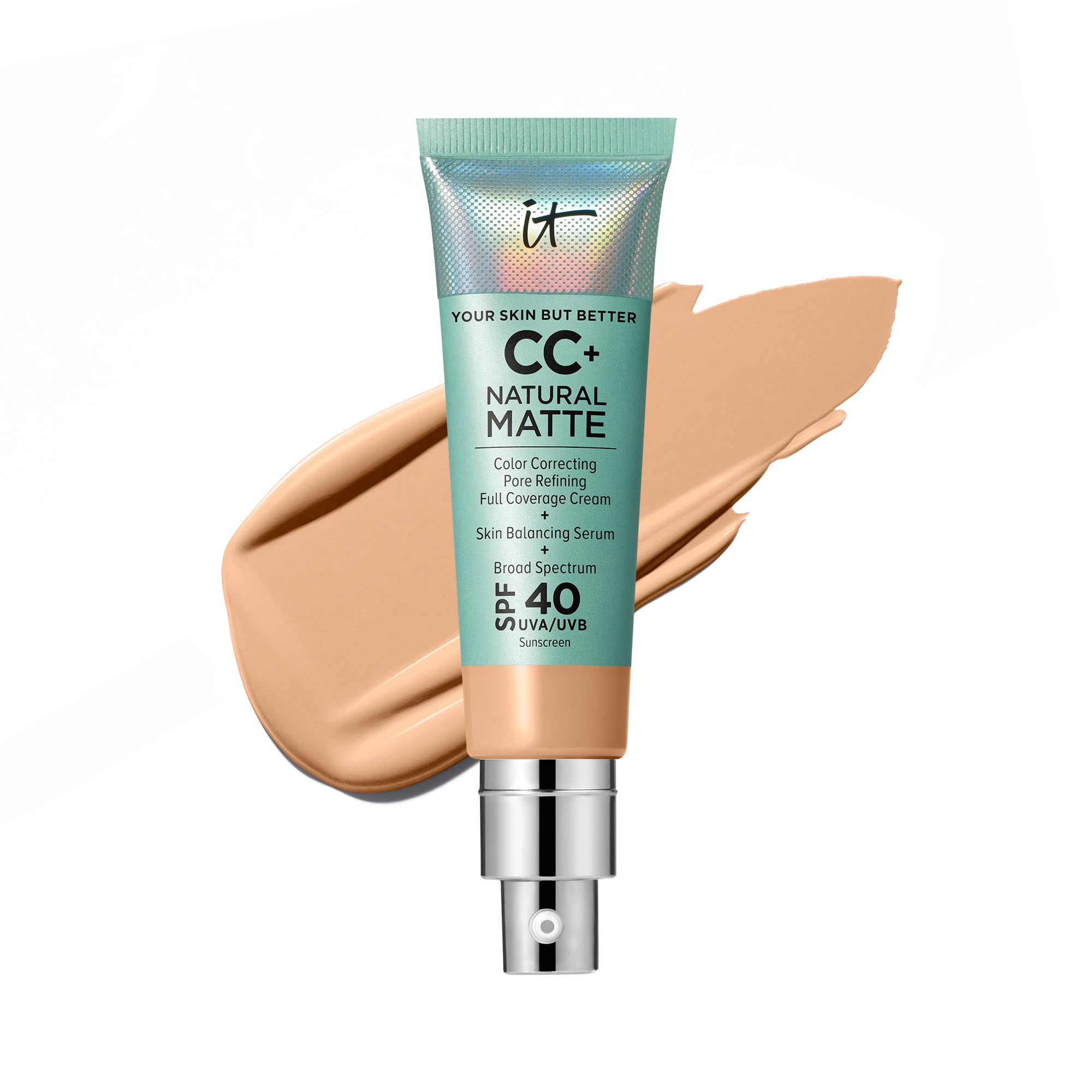 Crema Foundation It Cosmetics Cc+, Mate, Natural, Spf40, 32 Ml - Venta Internacional.