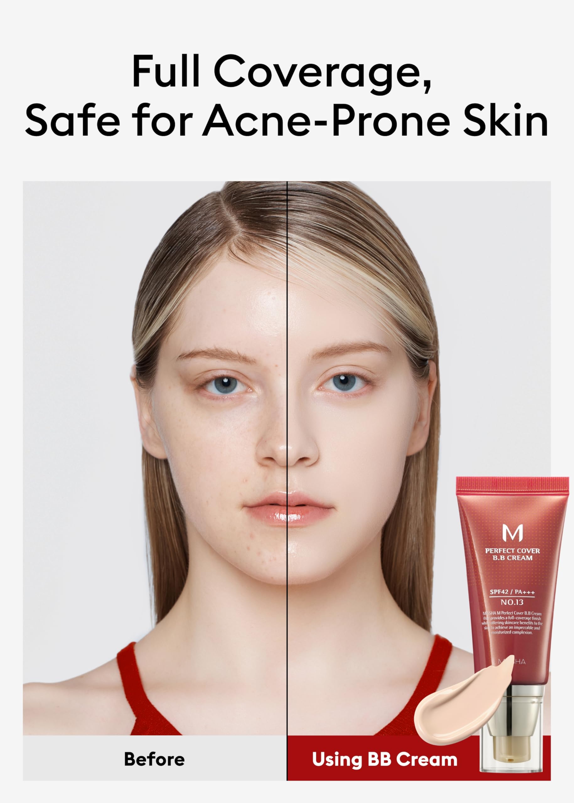 Foto 5 pulgar | Bb Cream Missha M Perfect Cover N.º 13, Color Beige Brillante, Spf42, 50 Ml - Venta Internacional.