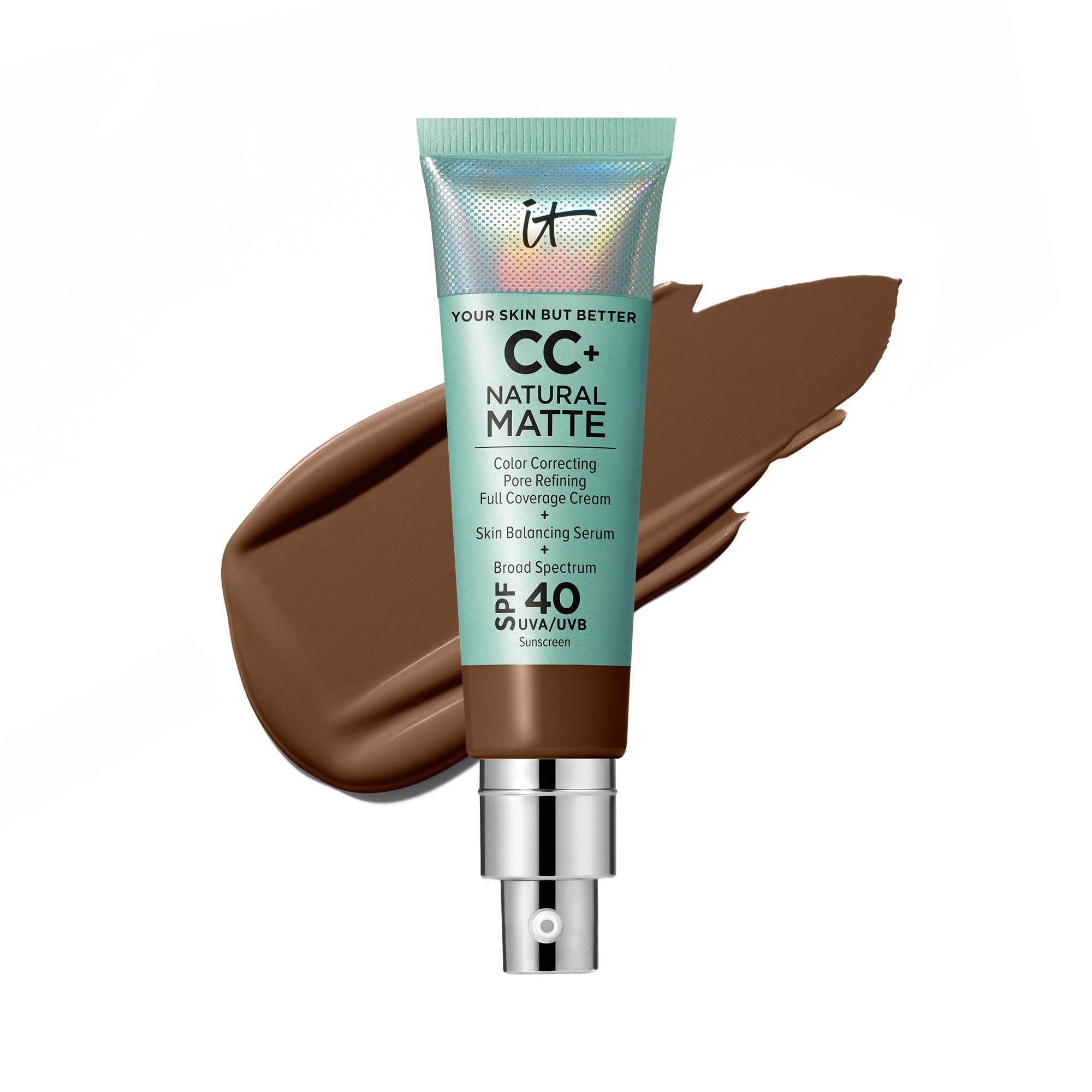 Crema Foundation It Cosmetics Cc+, Mate Natural, Spf40, 30 Ml - Venta Internacional.